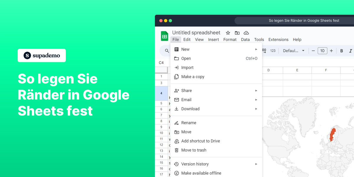 So legen Sie Ränder in Google Sheets fest | Supademo Blog