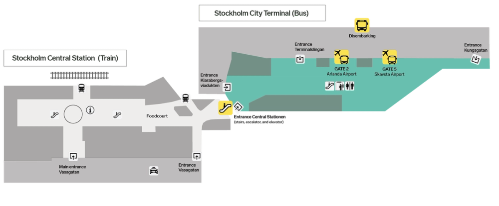 Map of Stockholm City Terminal
