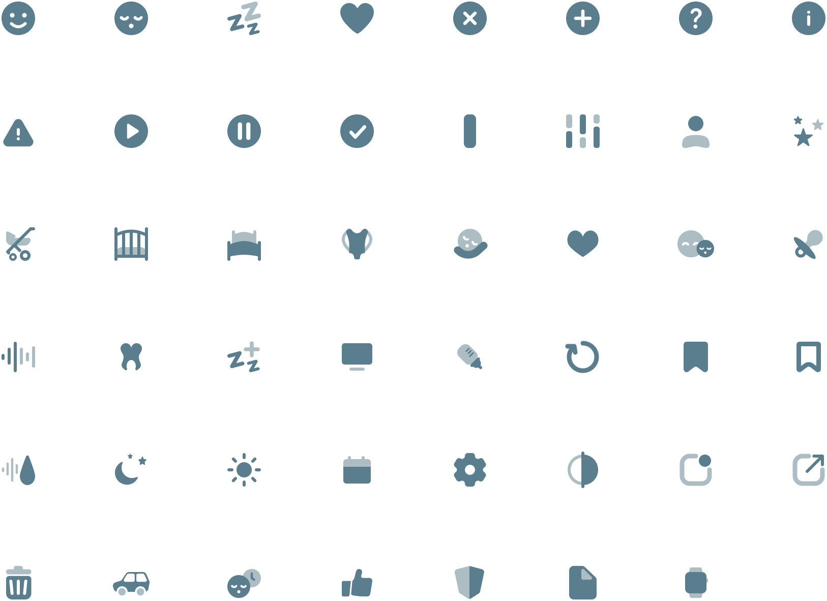overview of all icons
