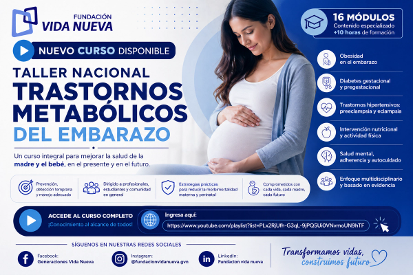Transformando la salud materna: Fundación Vida Nueva comparte curso sobre trastornos metabólicos del embarazo