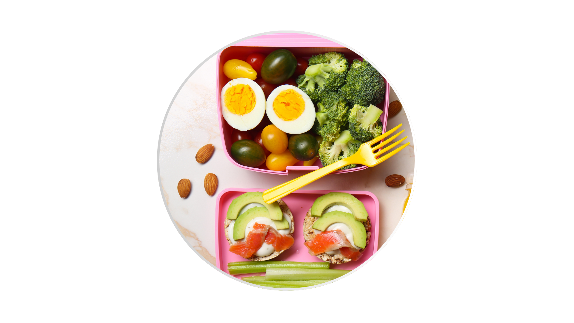 Lonchera con alimentos saludables
