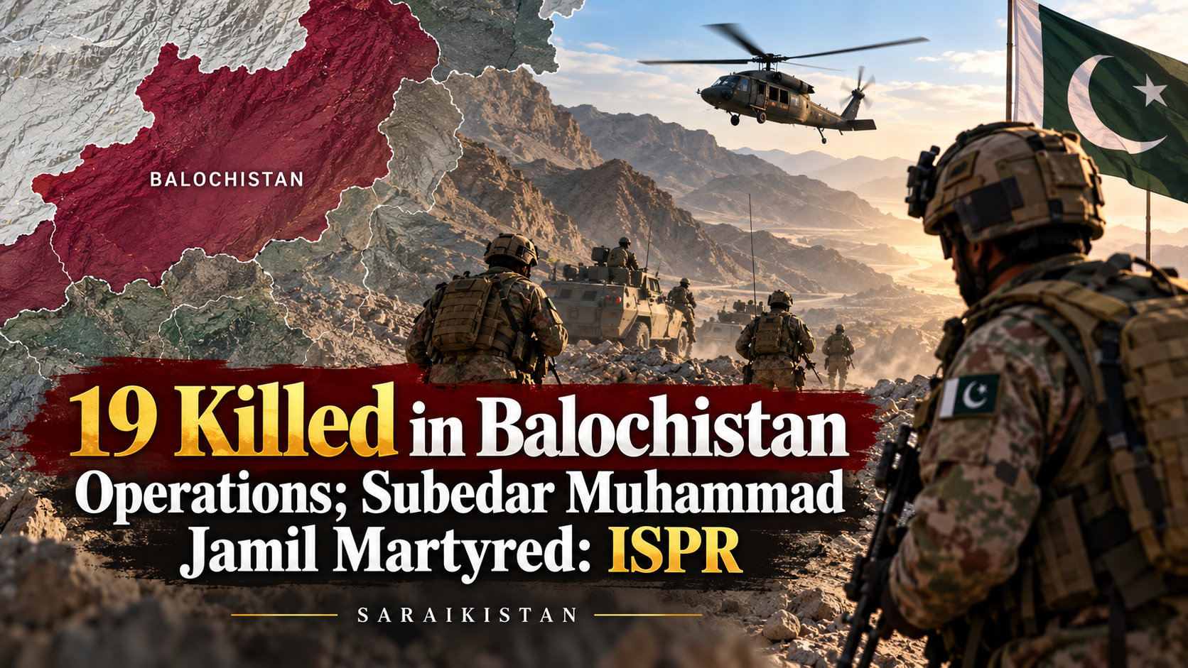 19 Killed in Balochistan Operations; Subedar Muhammad Jamil Martyred: ISPR