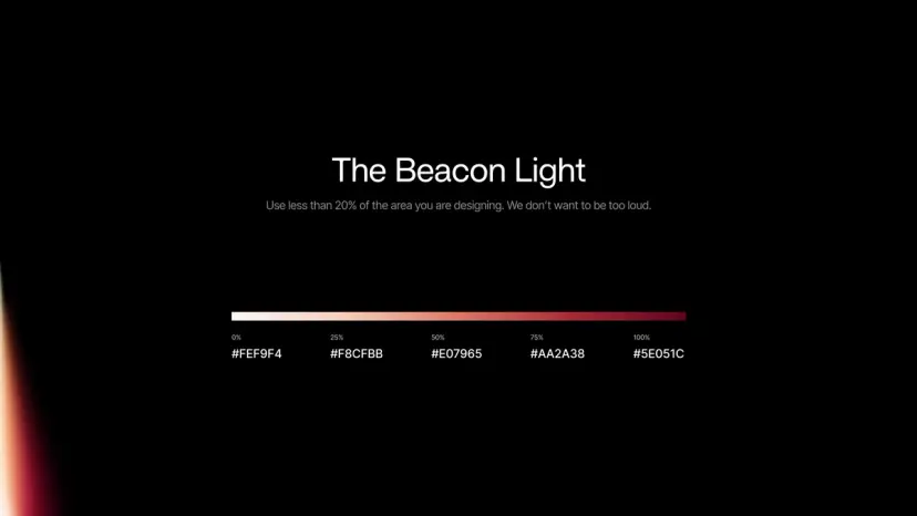 La Beacon Light: el degradado de la marca, de blanco cálido a granate