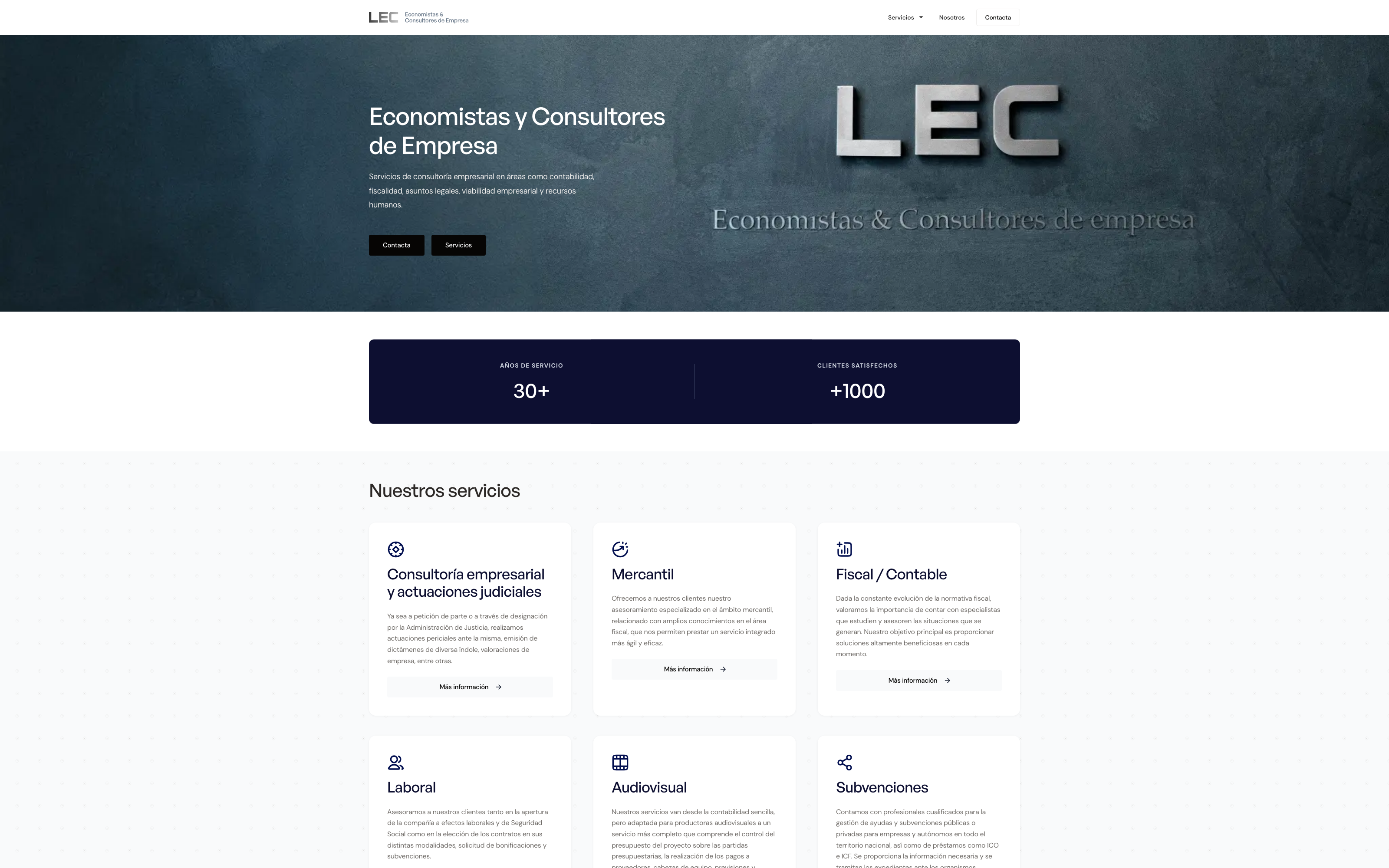 La portada de lec-economistas.com: Economistas y Consultores de Empresa