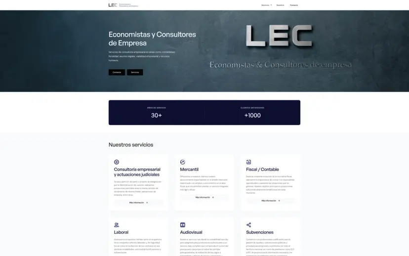 La portada de lec-economistas.com: Economistas y Consultores de Empresa