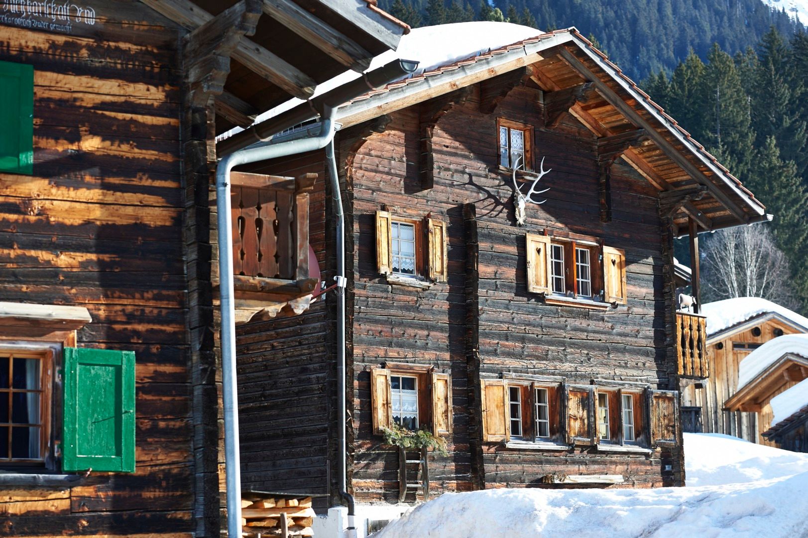 Walsersiedlung in Monbiel Klosters im Winter