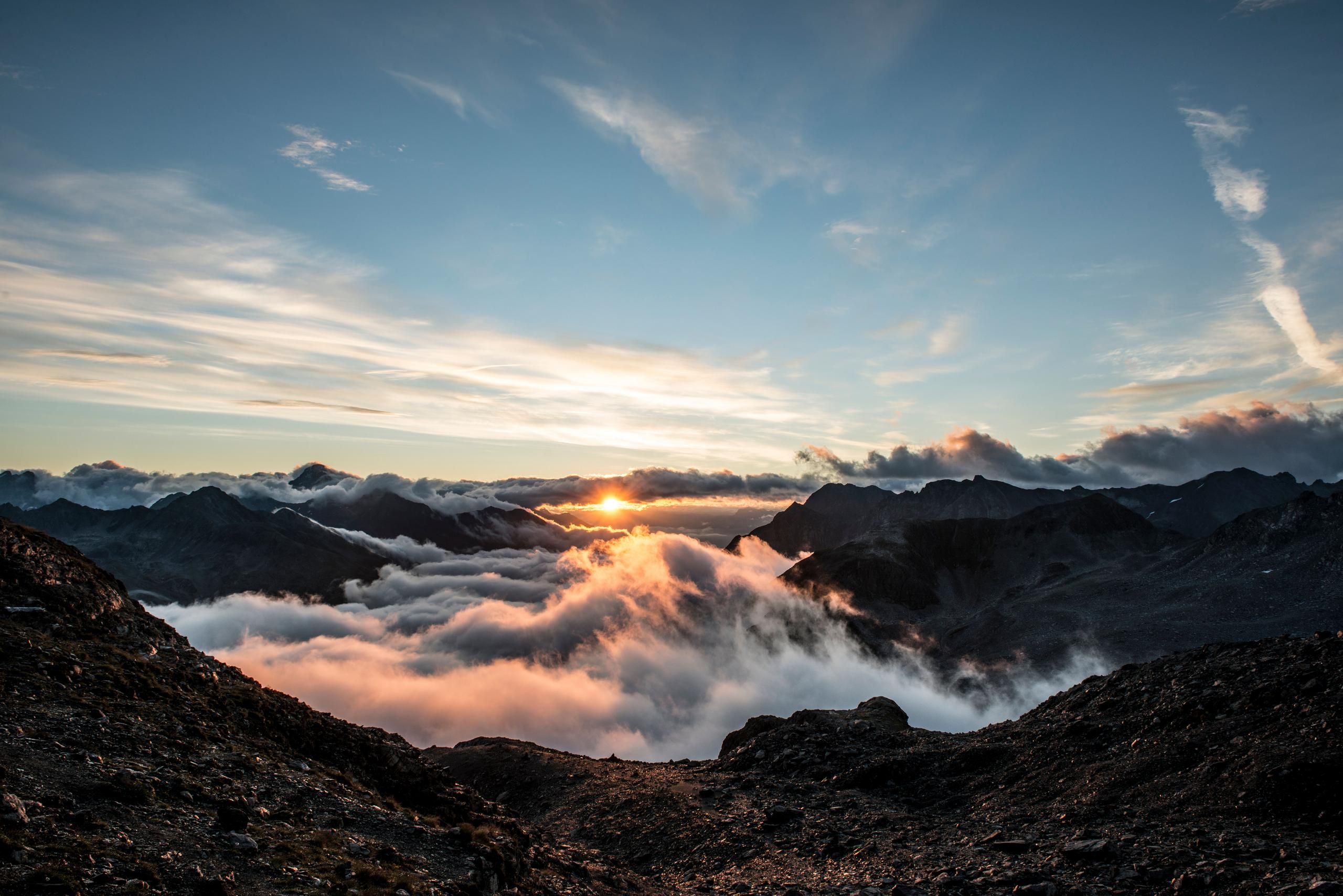Schwarzhorn Davos Landscape Berge Sommer