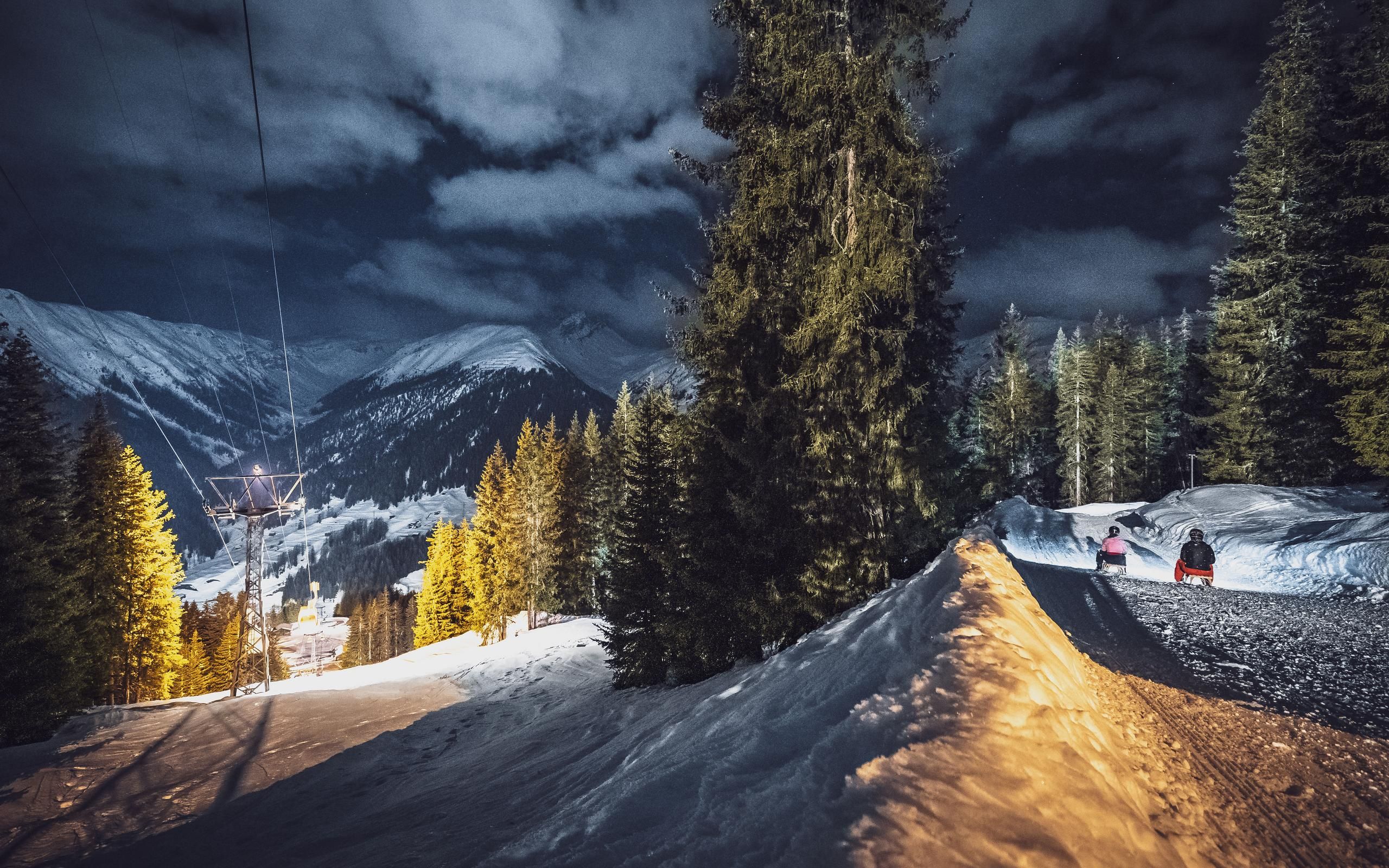 Nachtschlitteln auf dem Rinerhorn