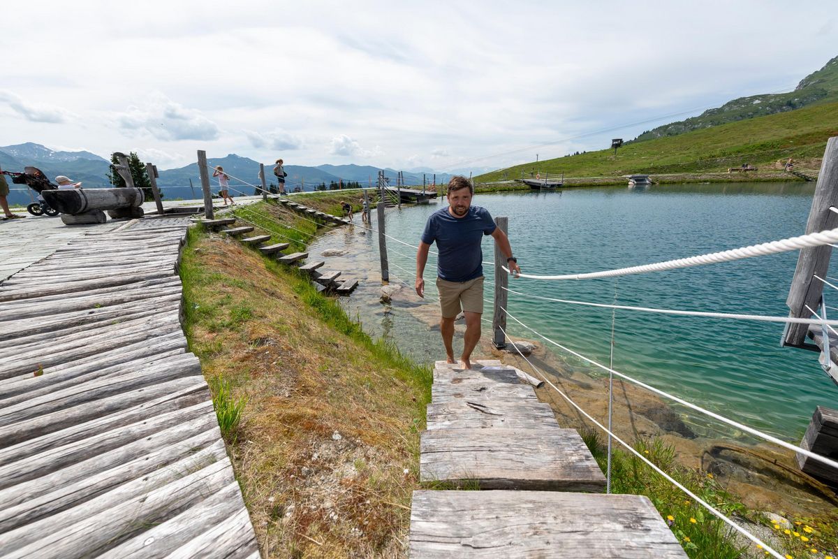 Kneipweg auf Madrisa im Sommer