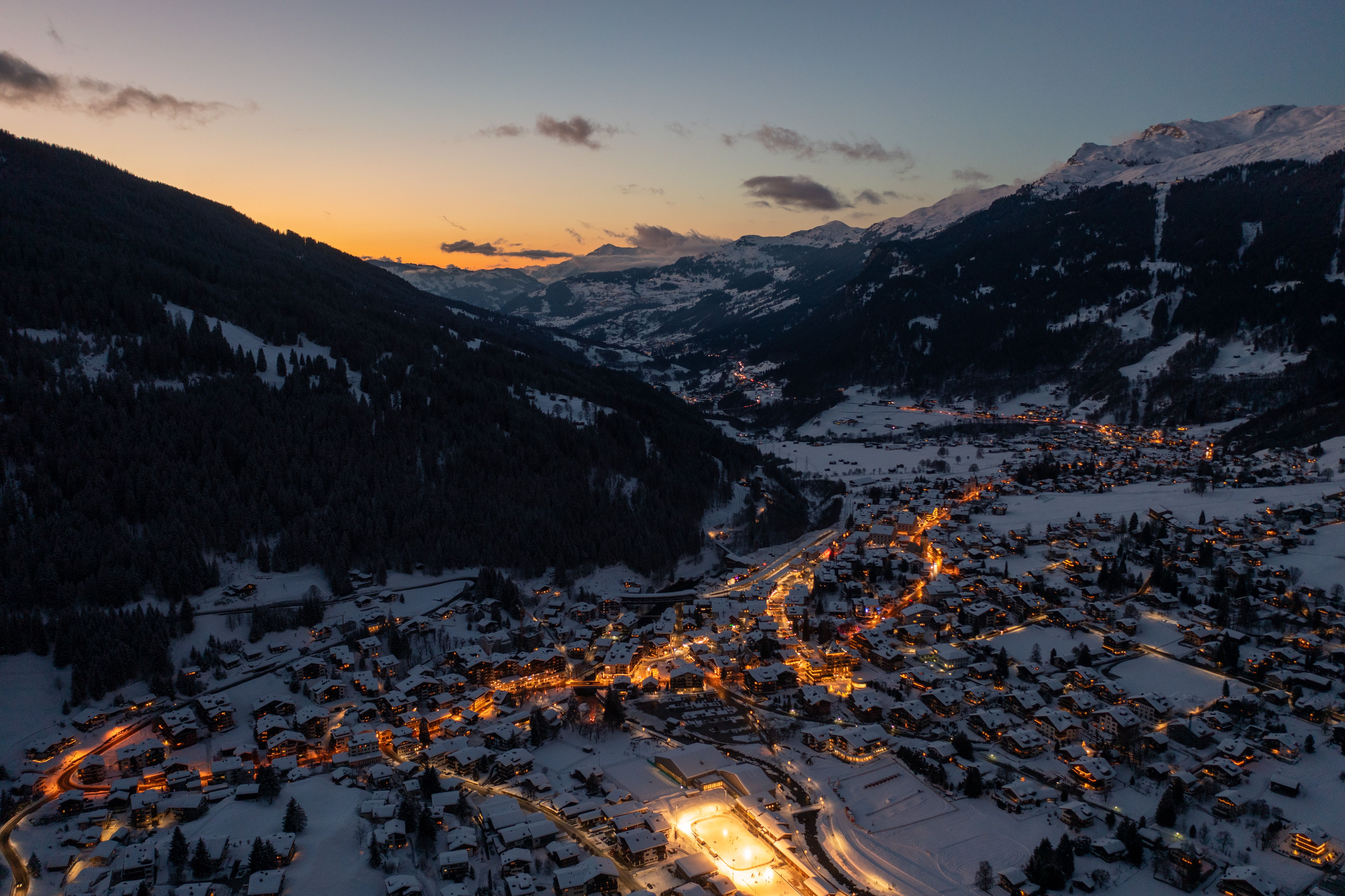 Winter torchlight hike