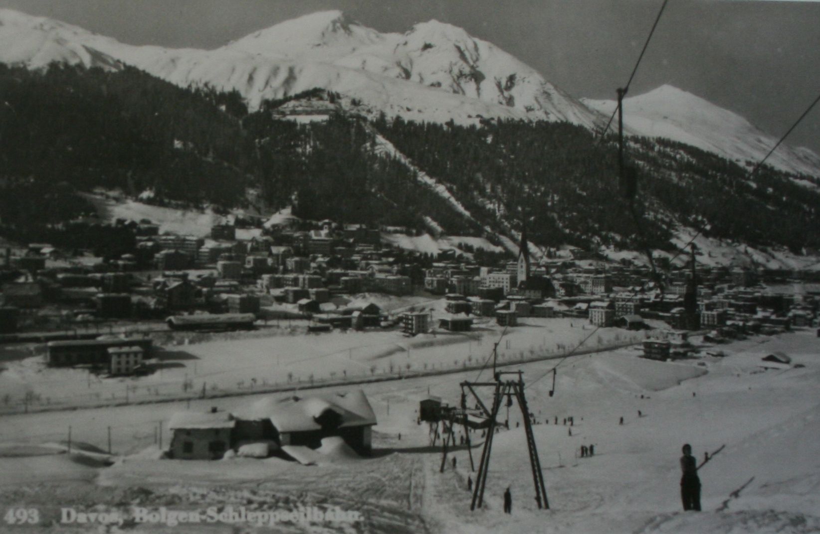 Erster Skilift Bolgenlift Davos Winter Ski