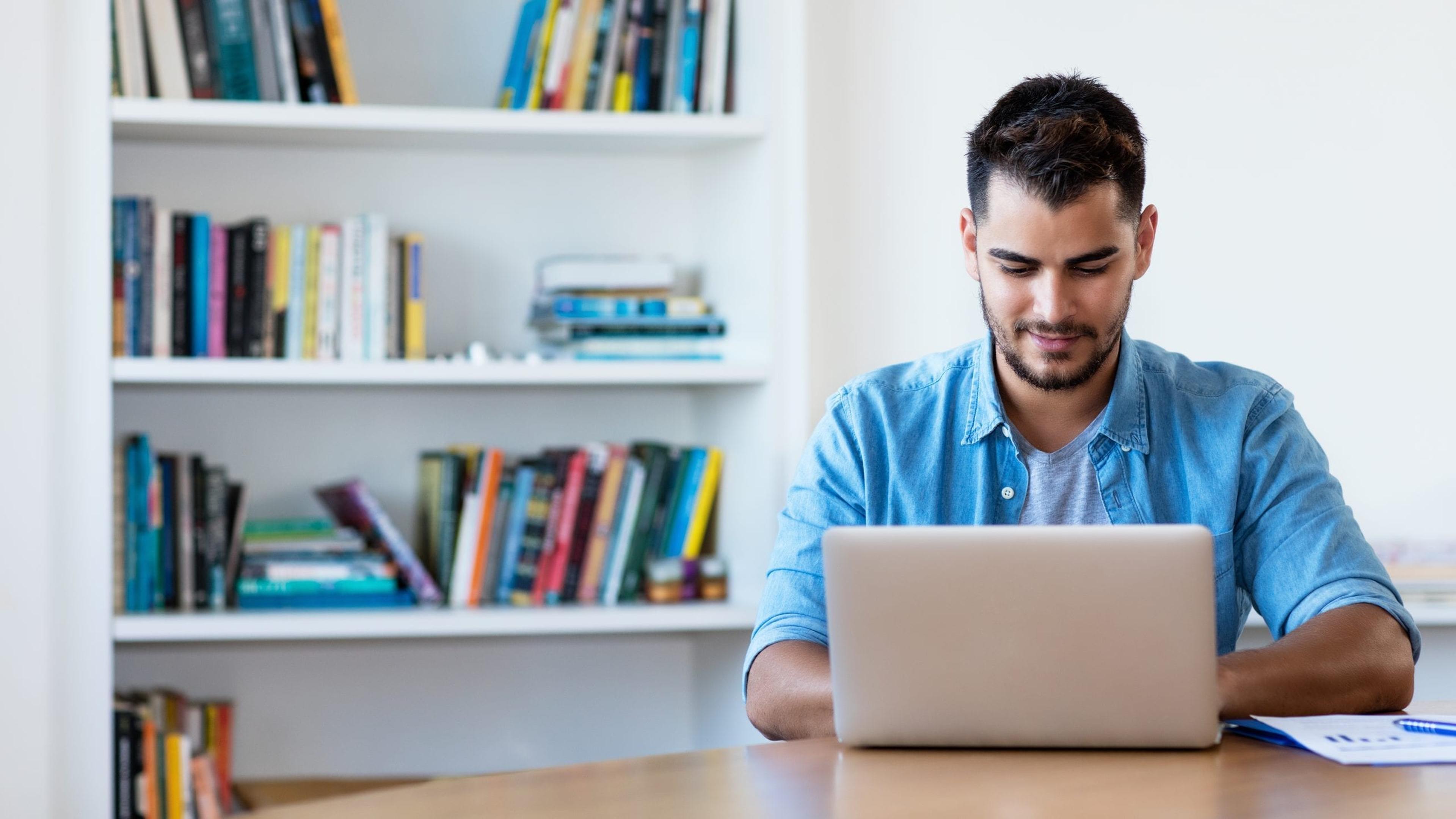 Man working on his laptop