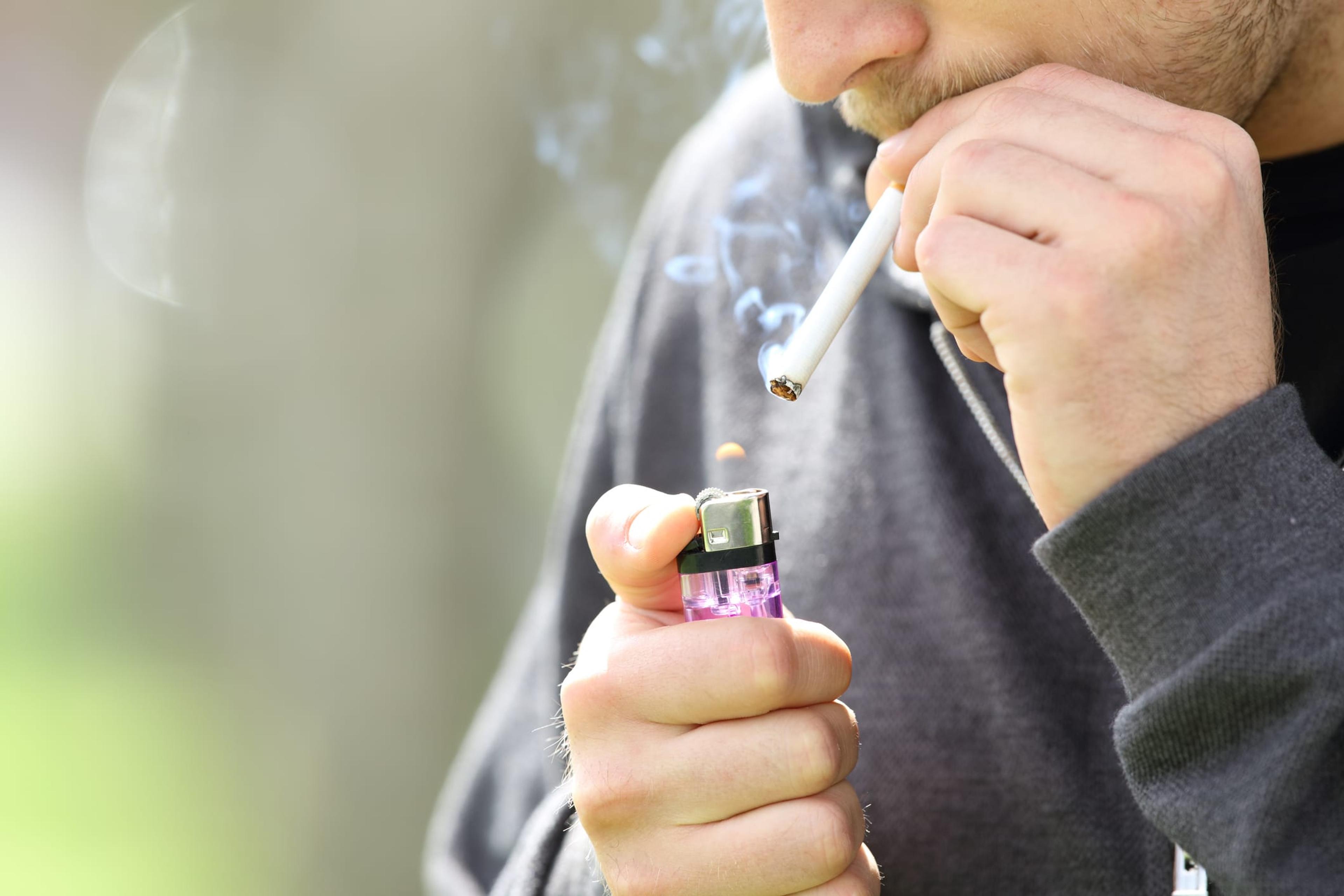 Man smoking cigarette