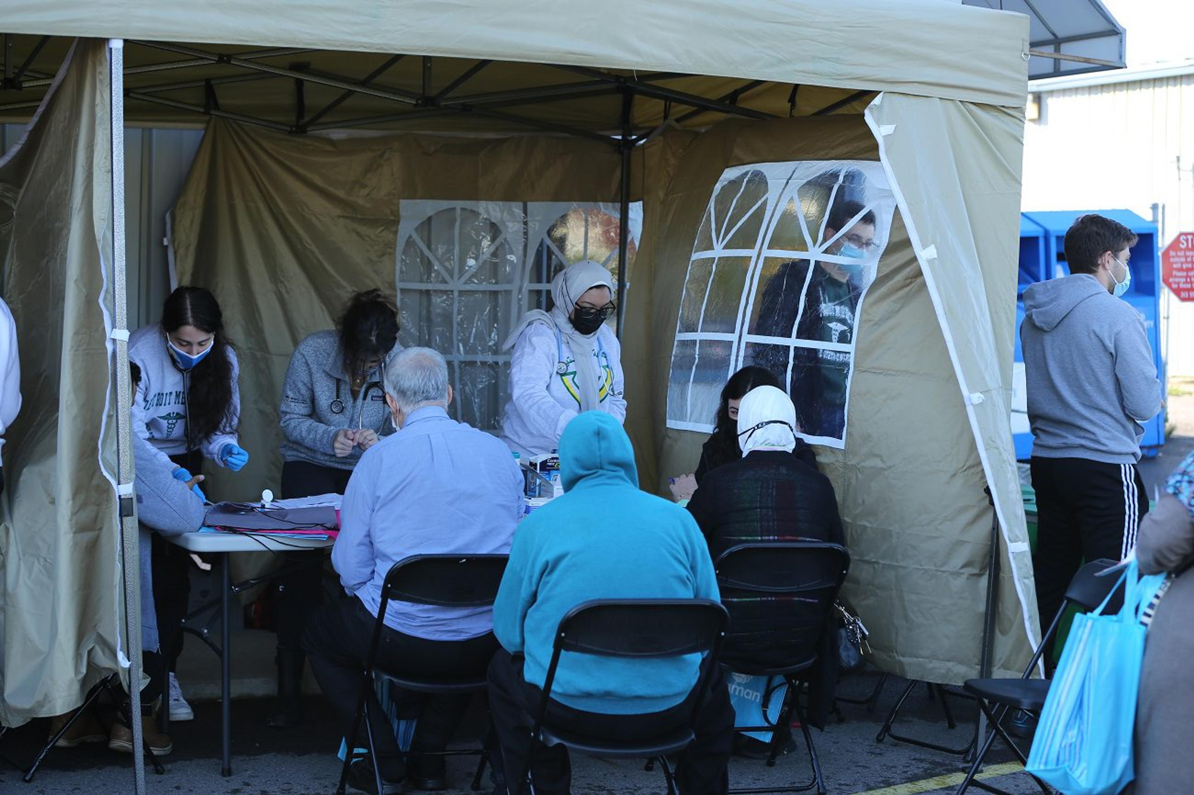 A health screening at Zaman International for marginalized women and their families