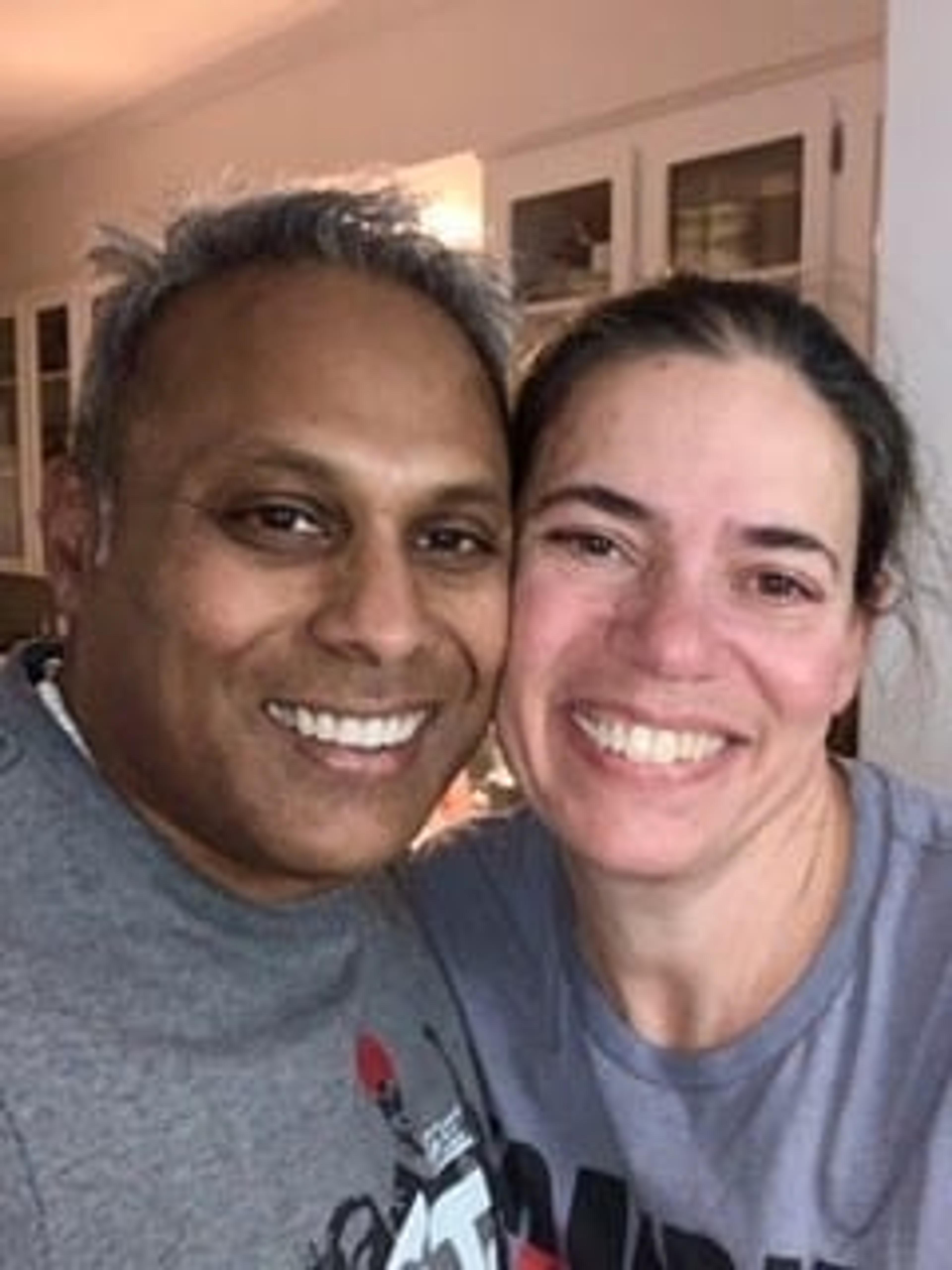 Tina Reuben with her husband, Terence Reuben