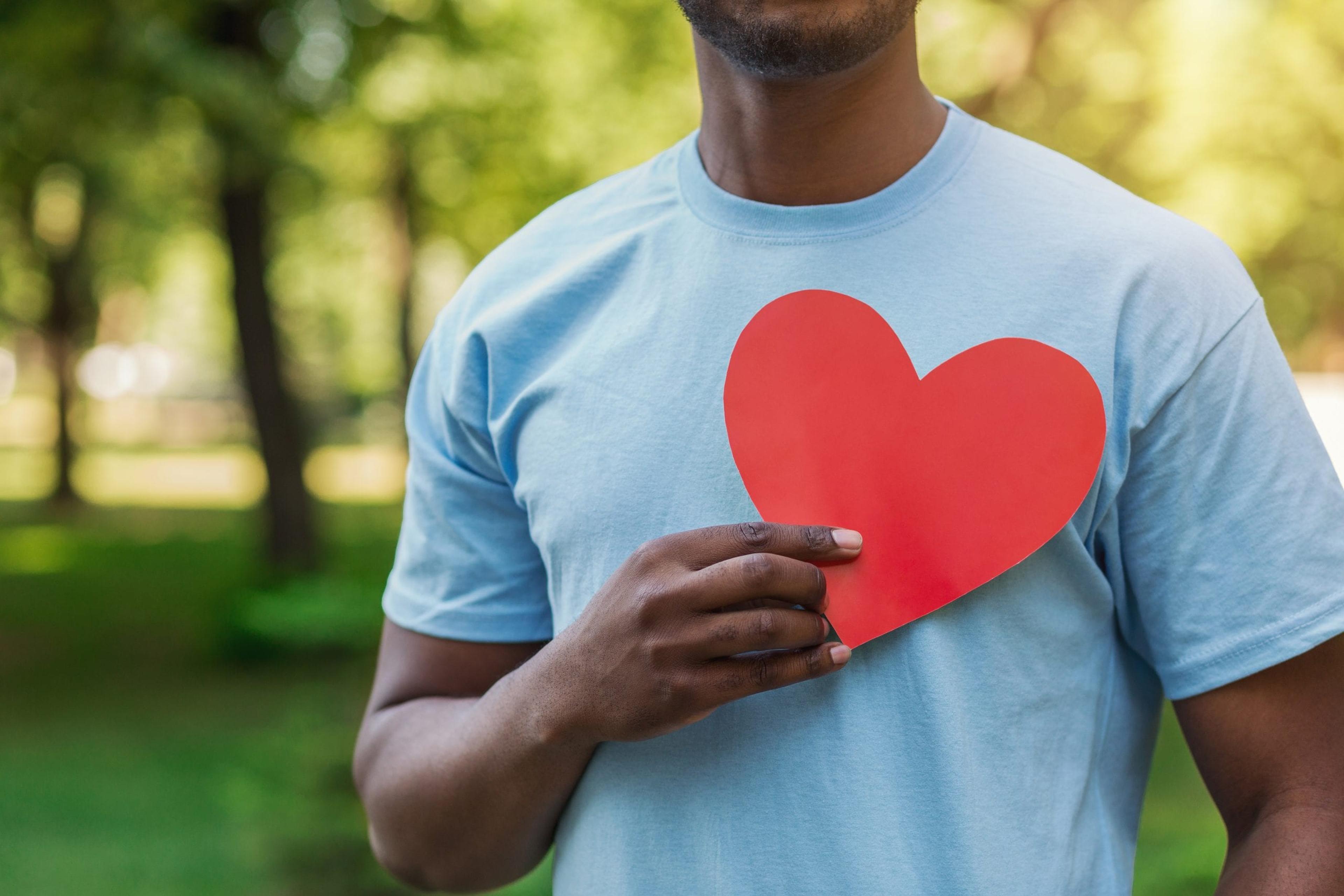 Man holding a heart