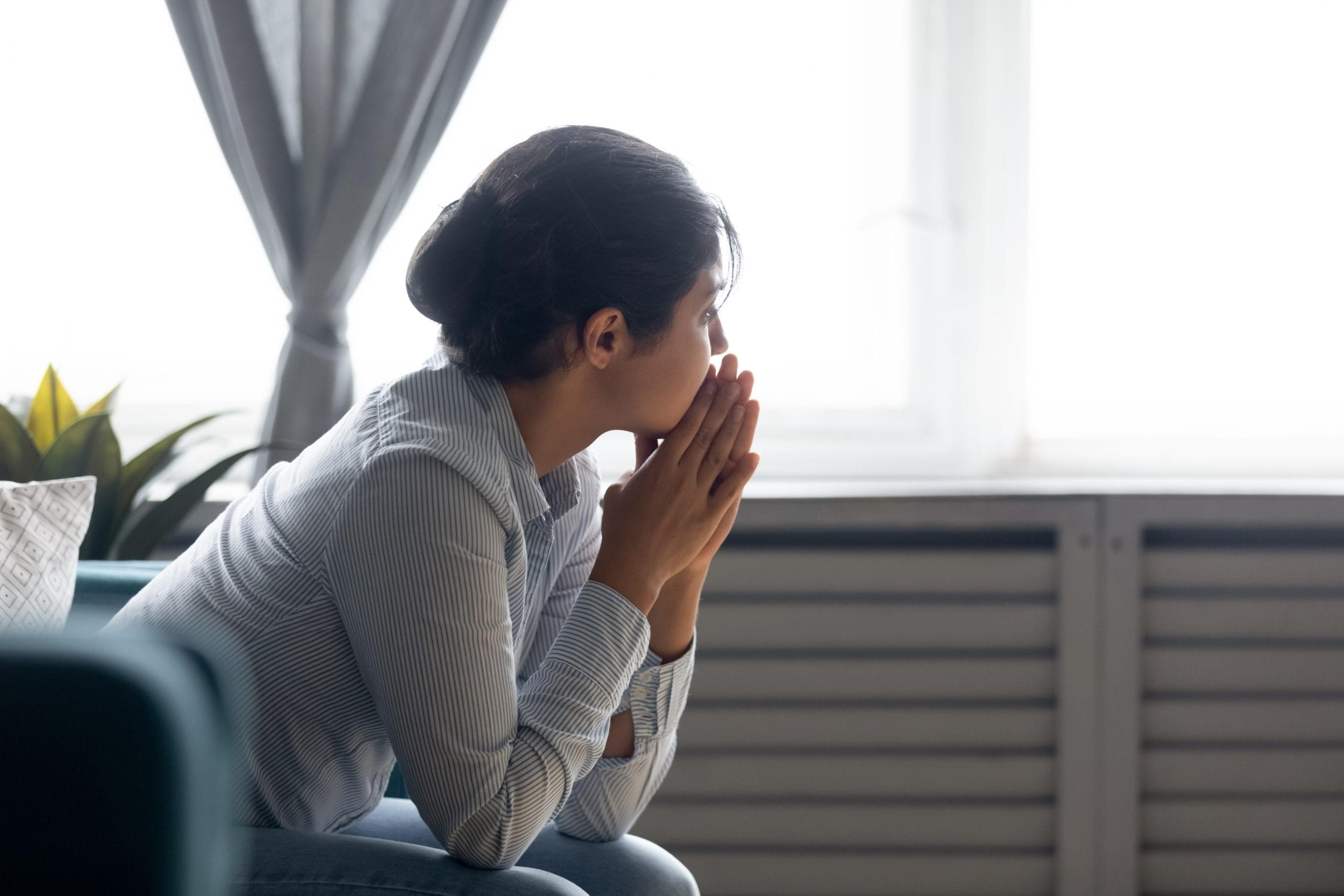 Woman deep in thought