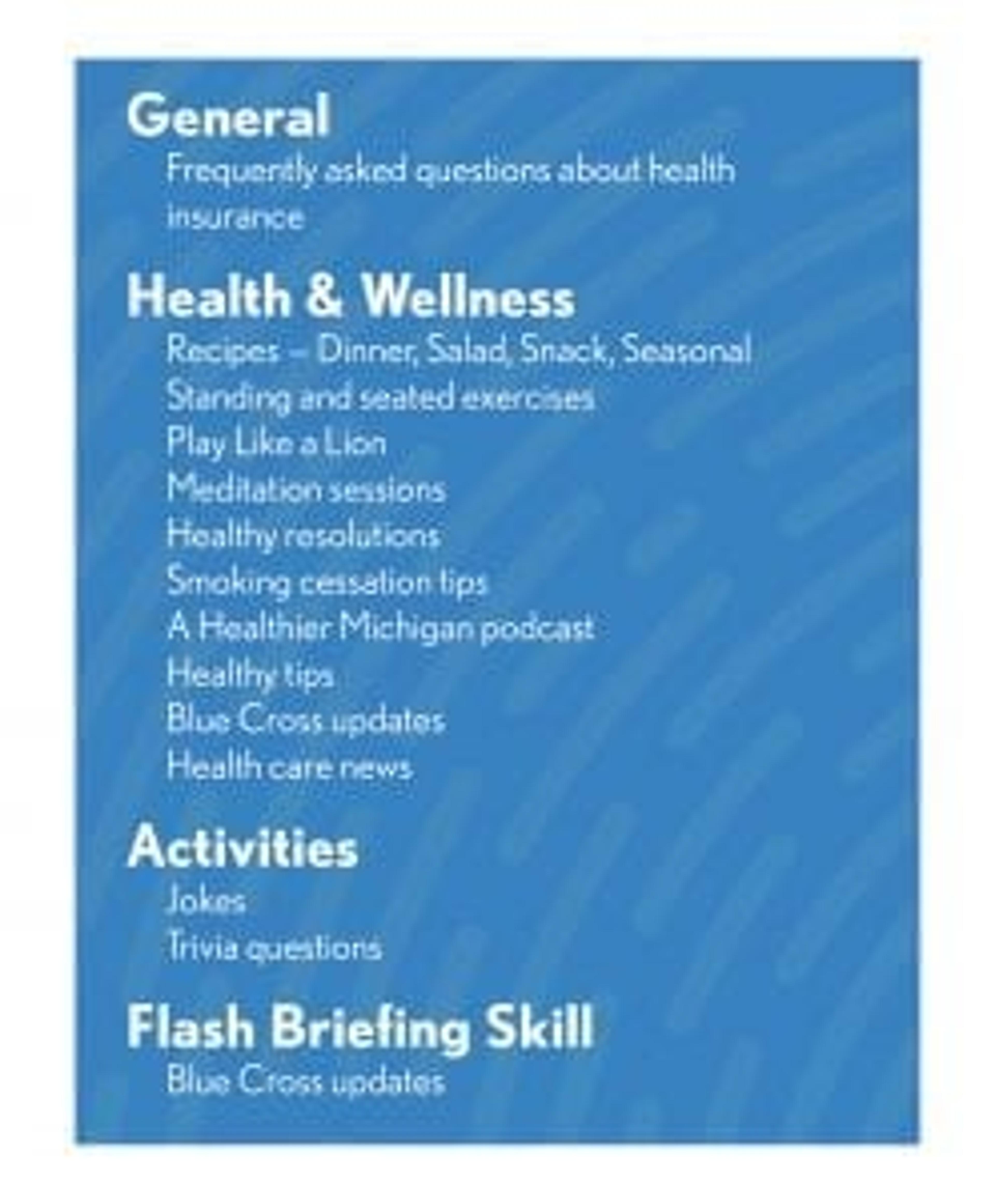 What Can Alexa Do? A list of skills on MIBlue