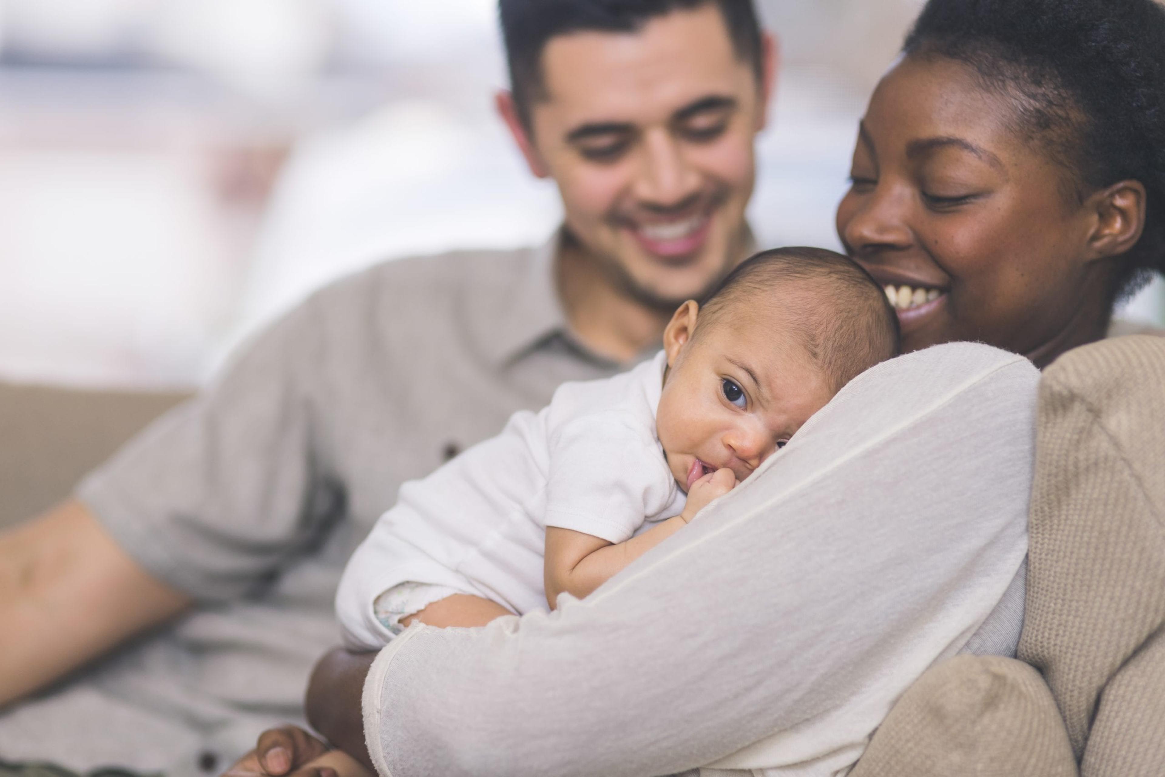 Mom and dad with new baby