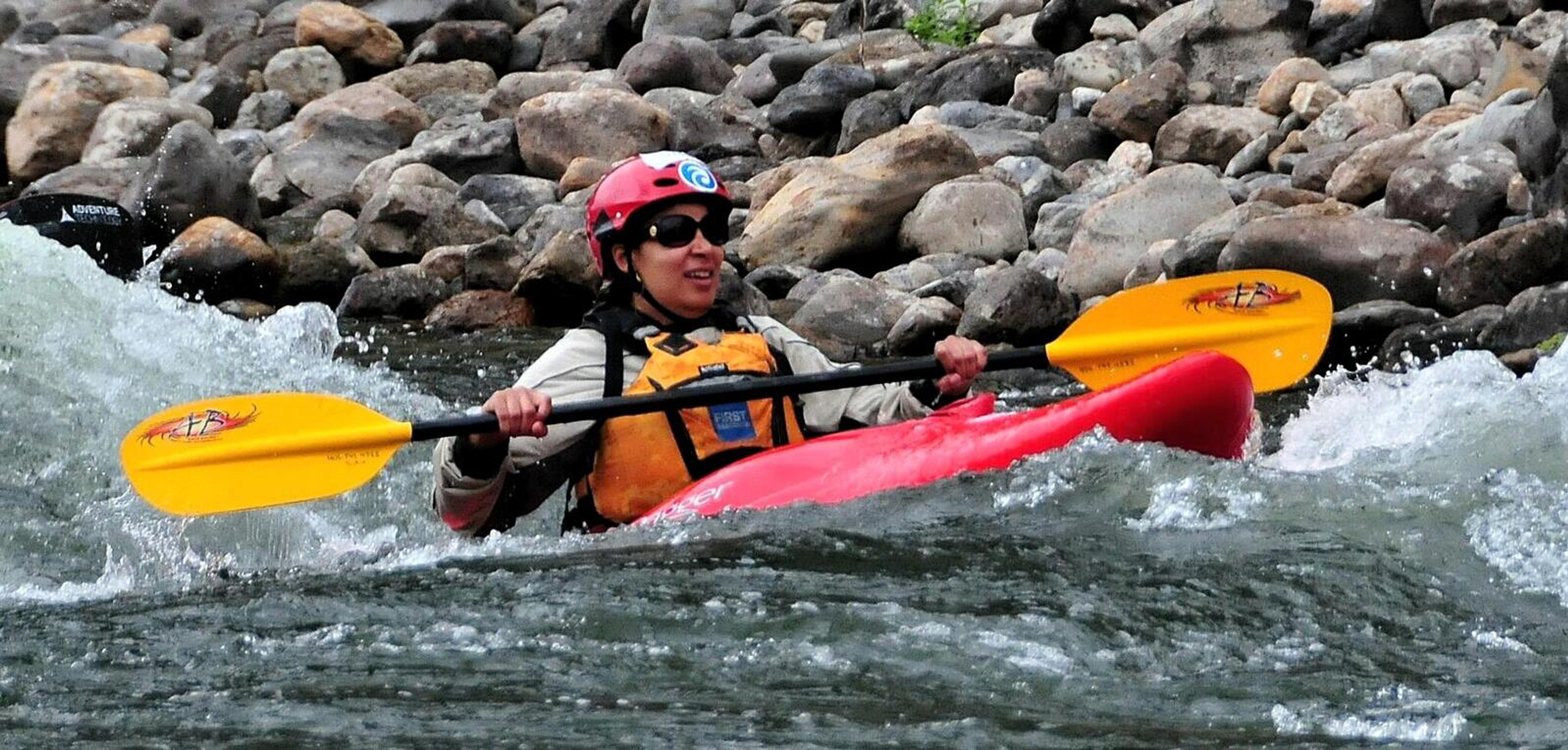 The author on a whitewater kayaking trip.