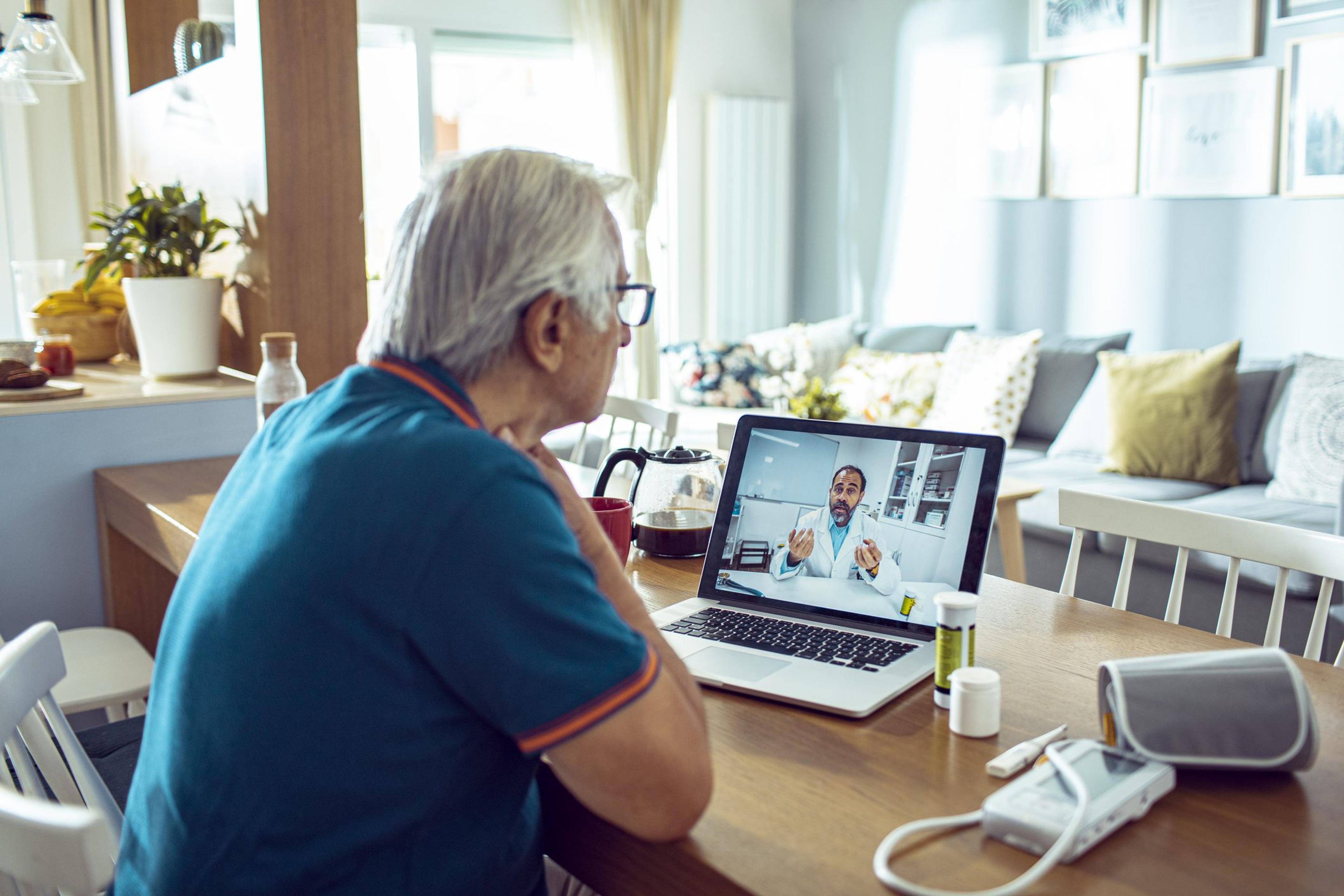 Man on telehealth appointment