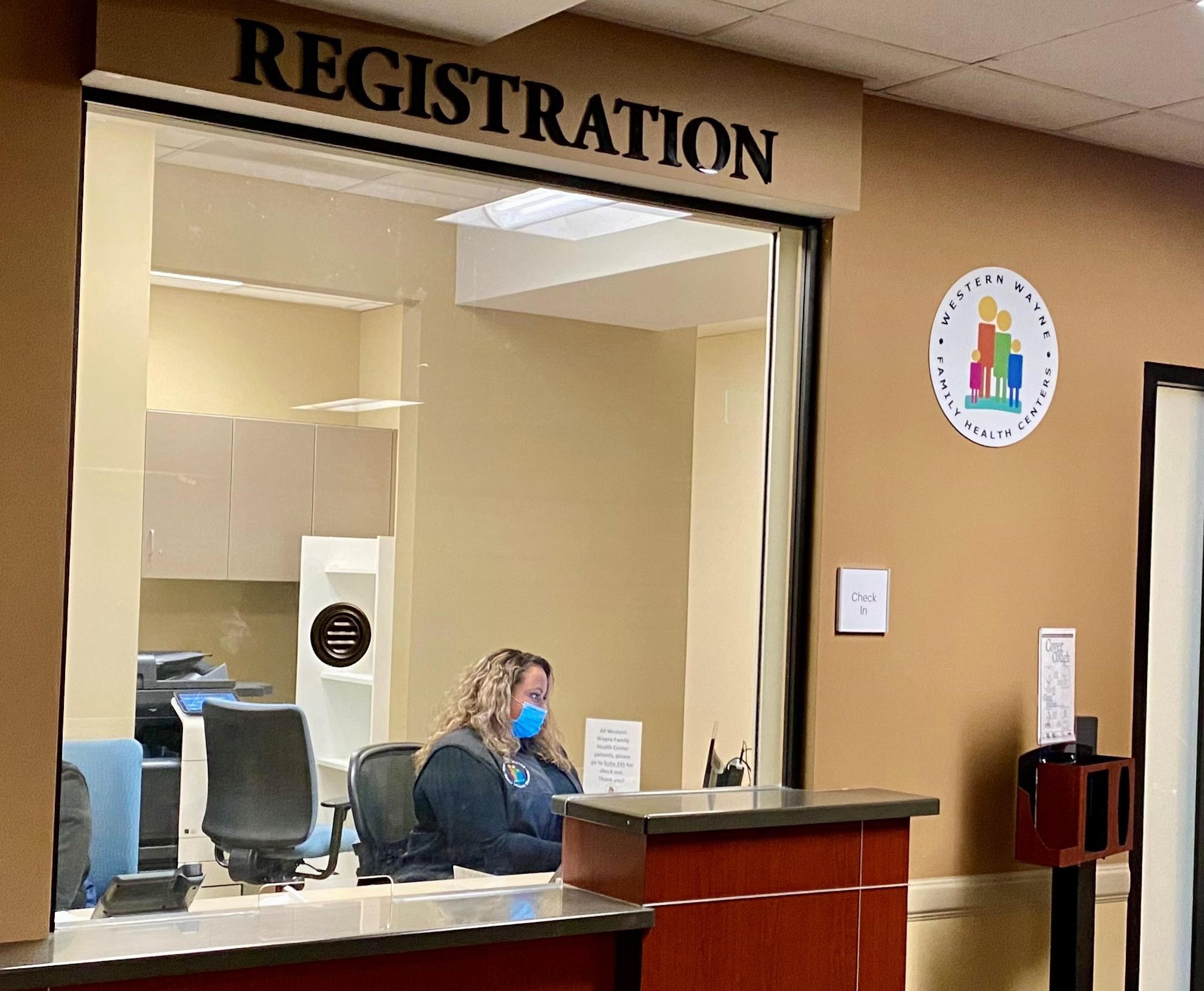 Front desk staff at a health clinic