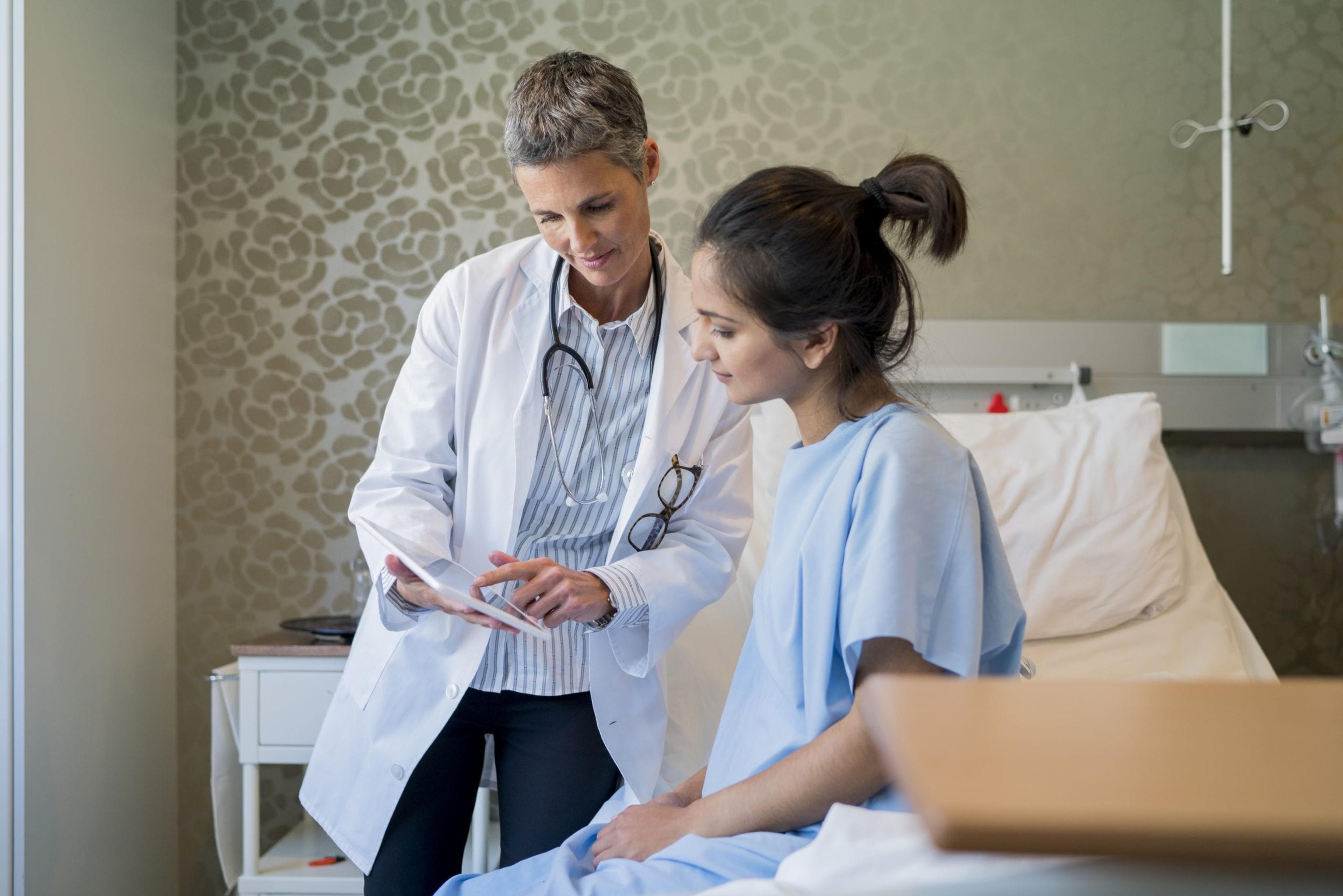 Woman seeing her doctor