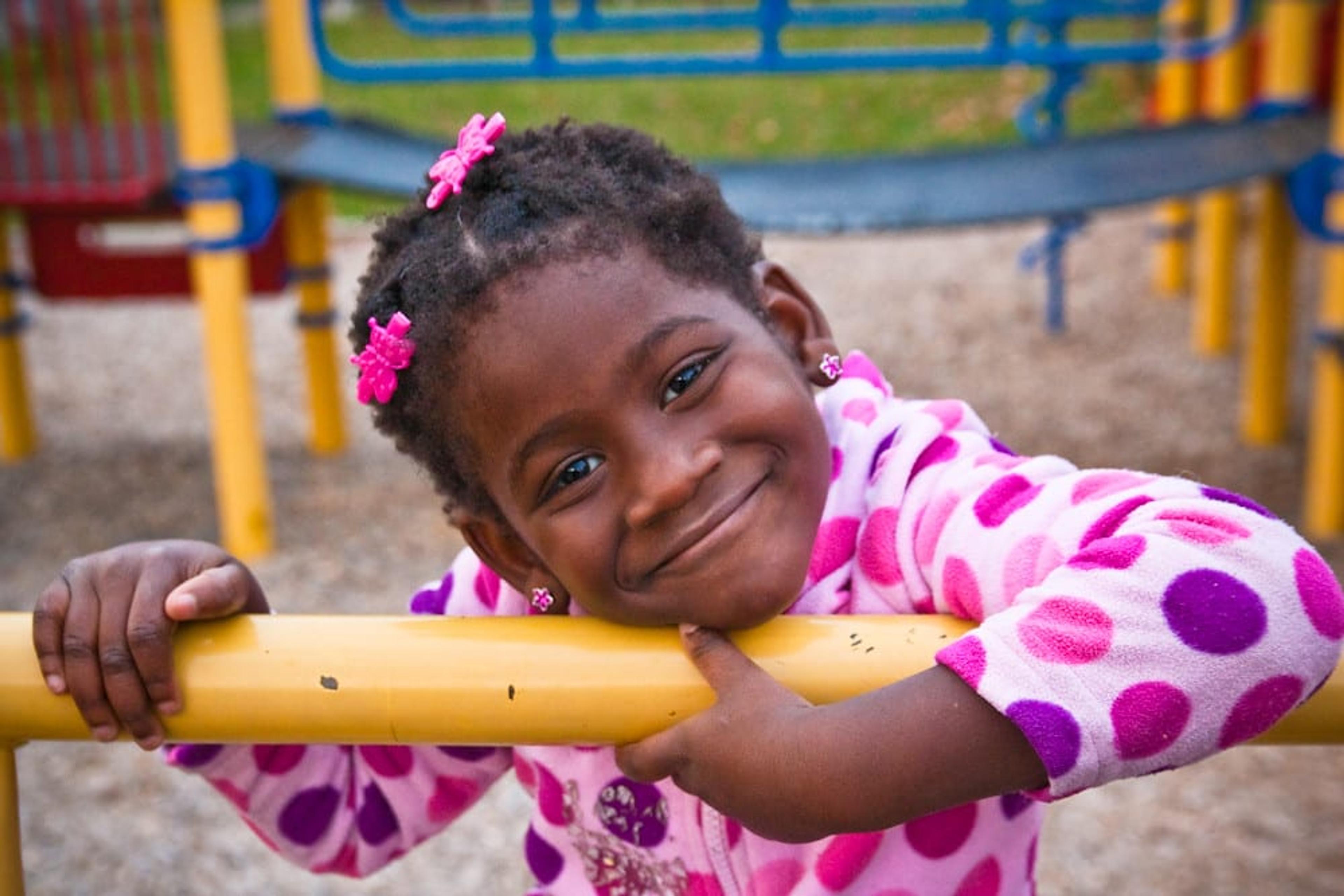 Child playing at Baxter's playground.