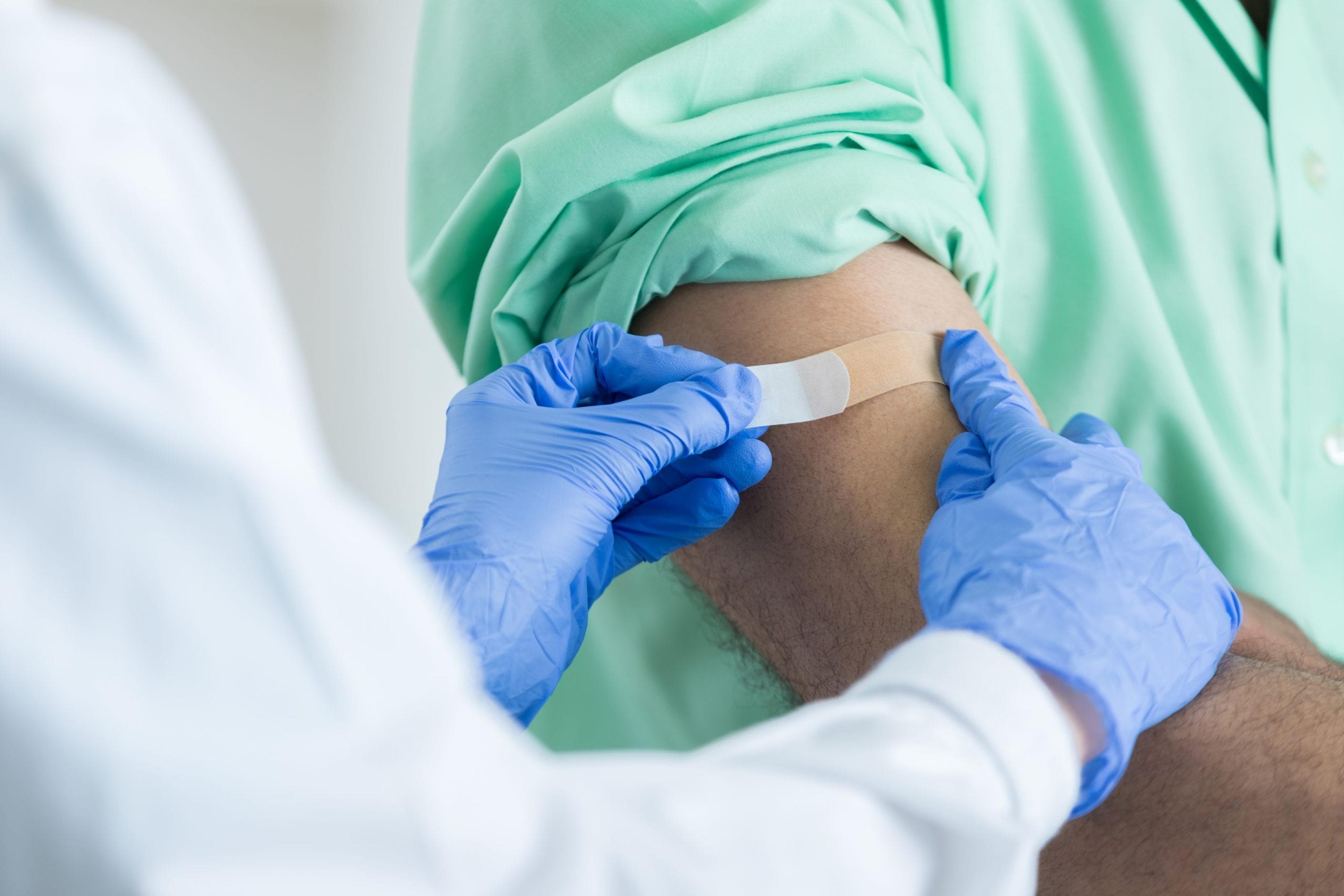 Man getting a flu shot