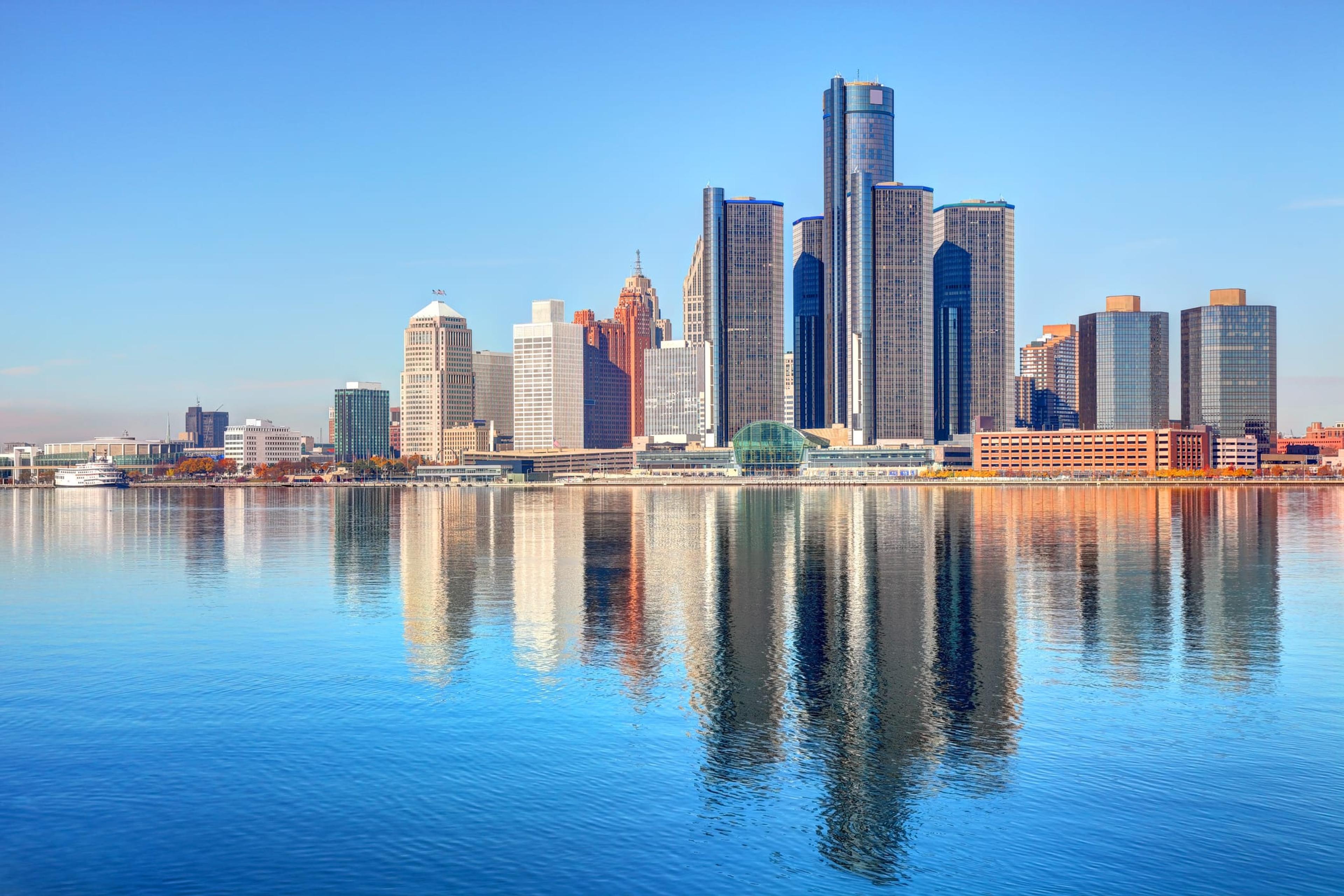 Downtown Detroit Michigan Skyline