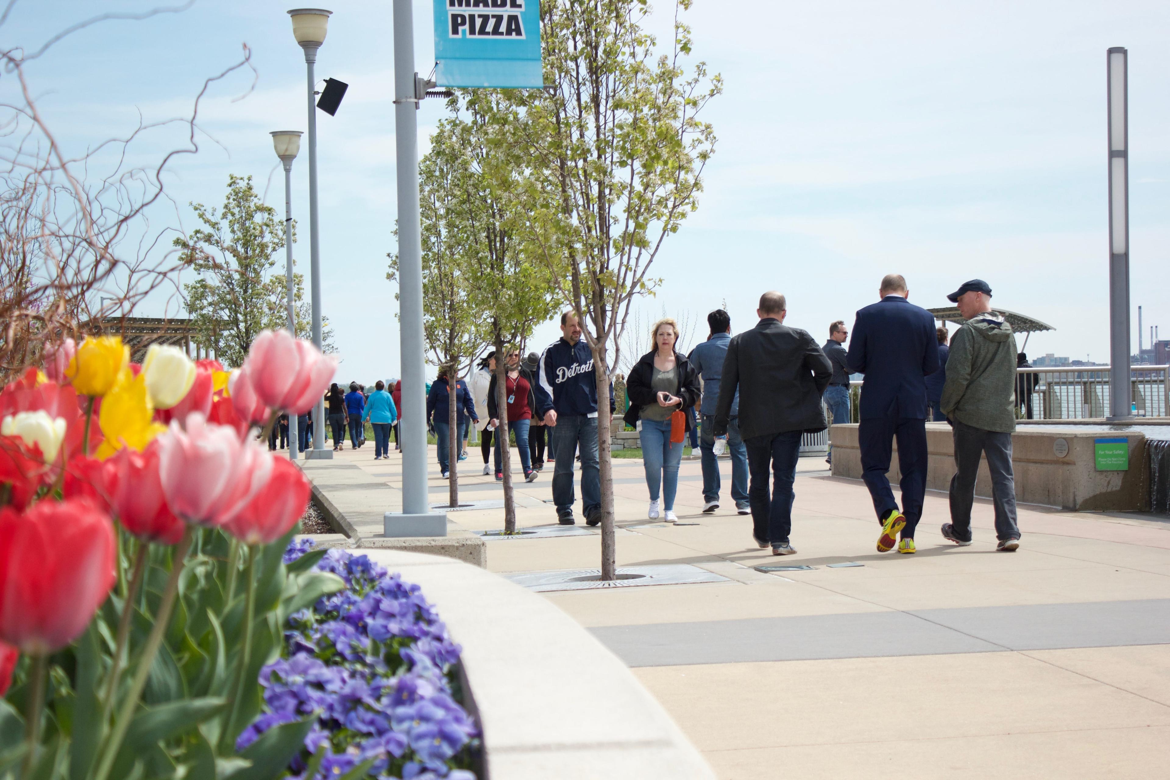 Employees Walking the Detroit Riverfront