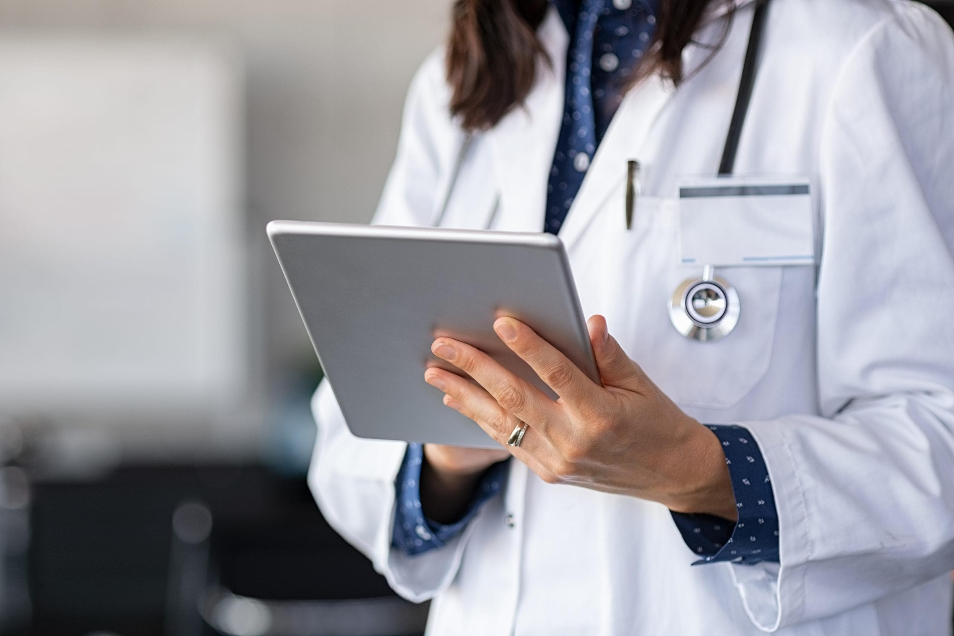 Doctor using a tablet