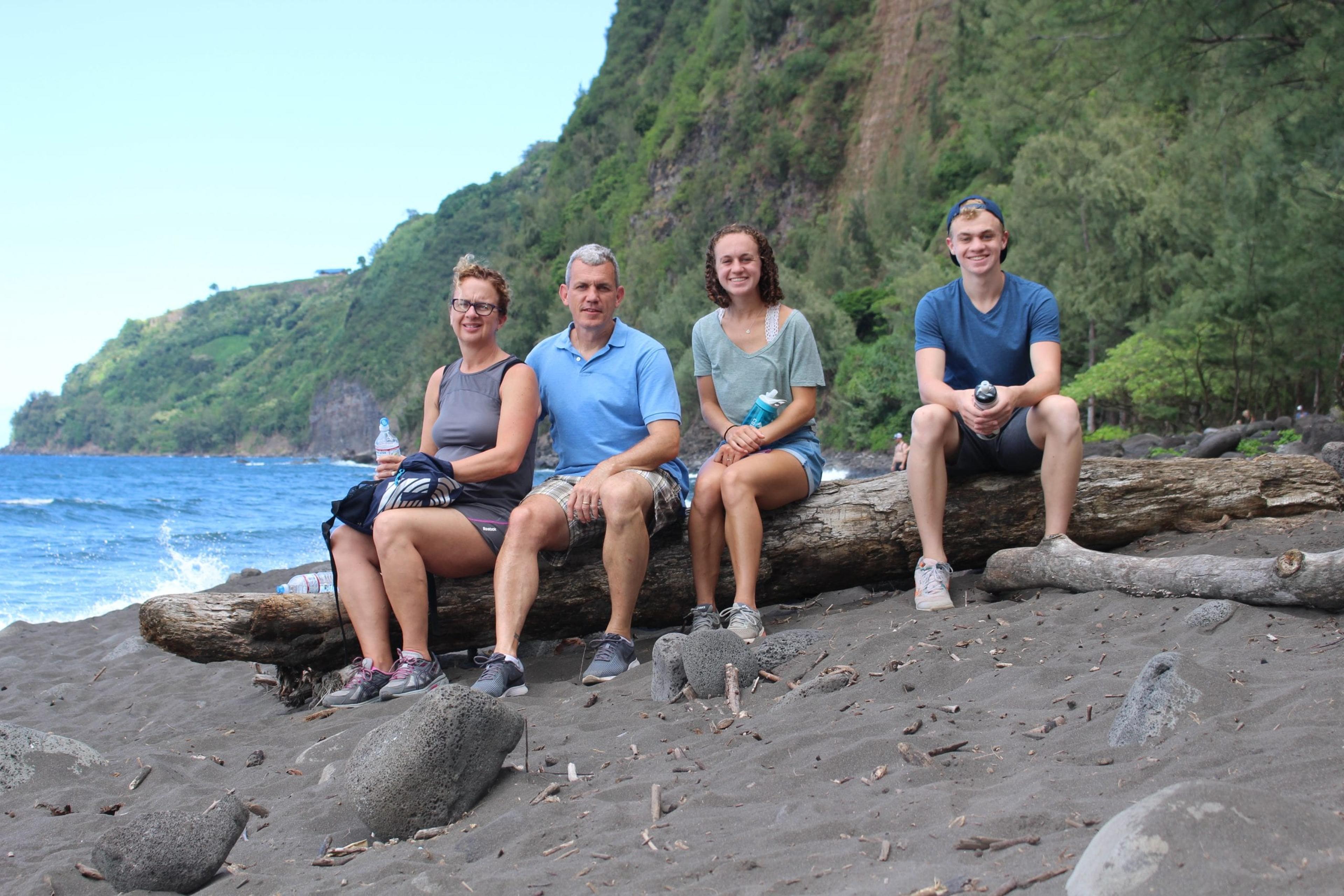 Ian Miskelley at the beach with his family.