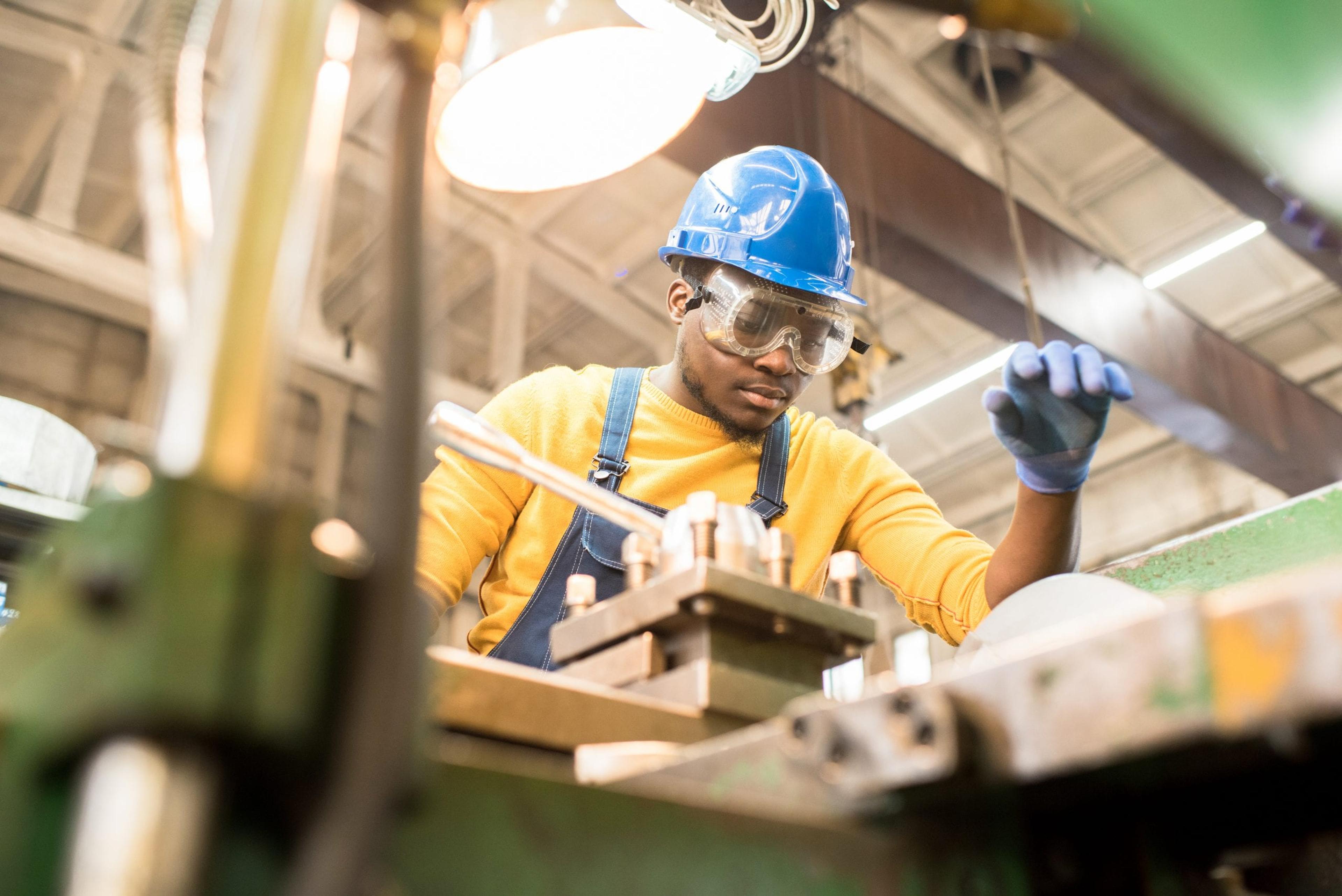 Manufacturing worker on the job