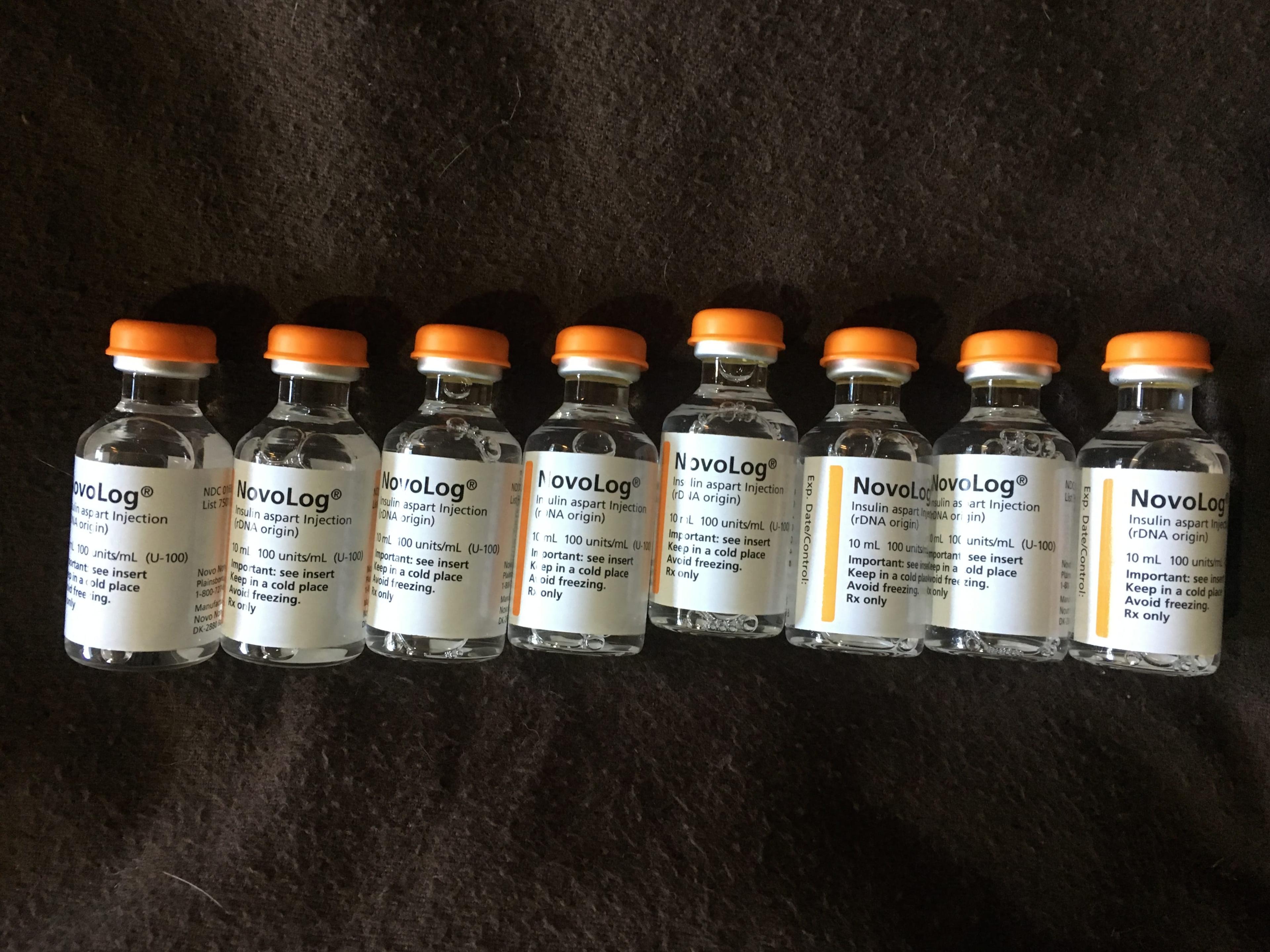 Insulin prescription bottles
