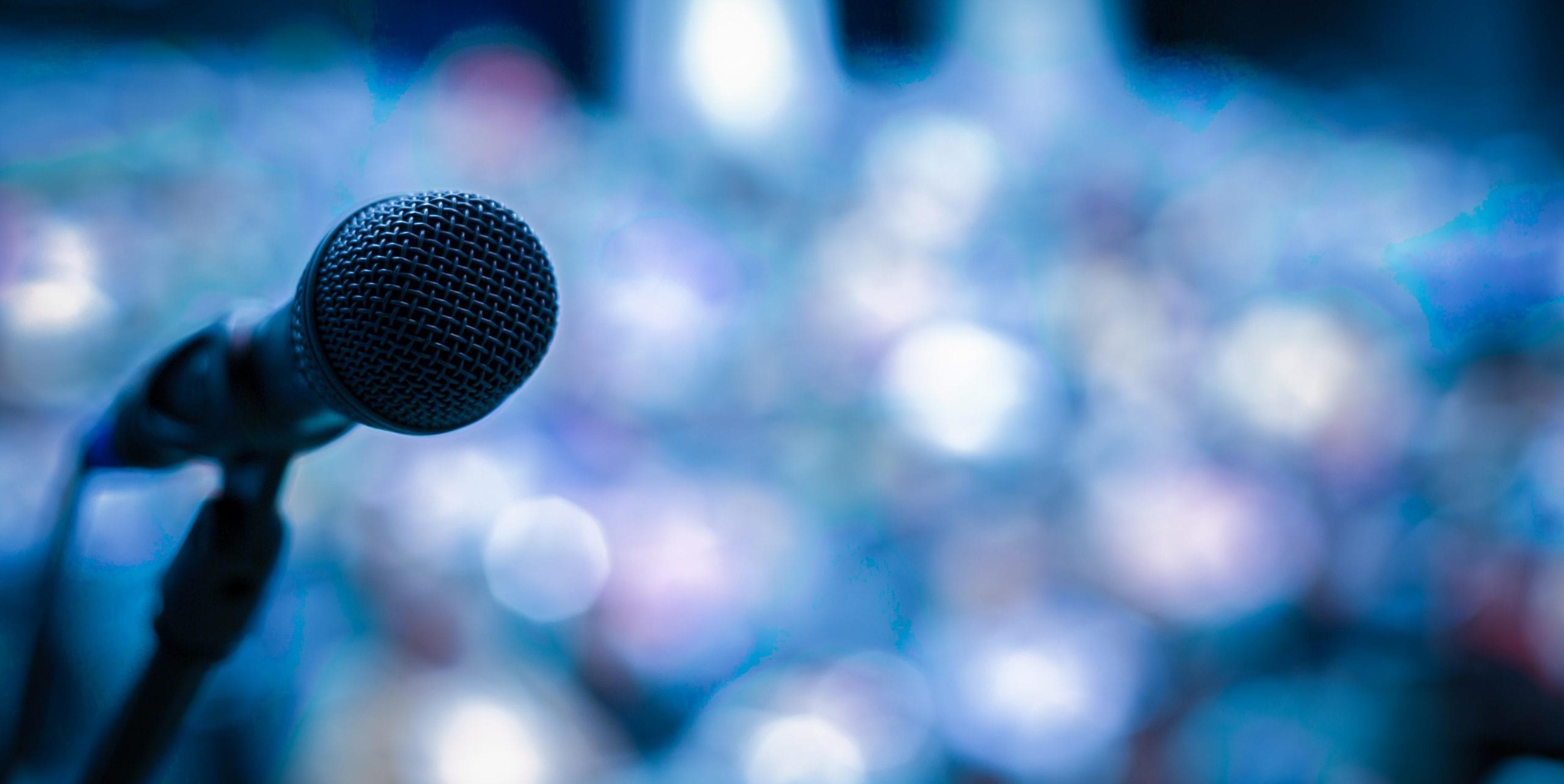 Microphone on a stage