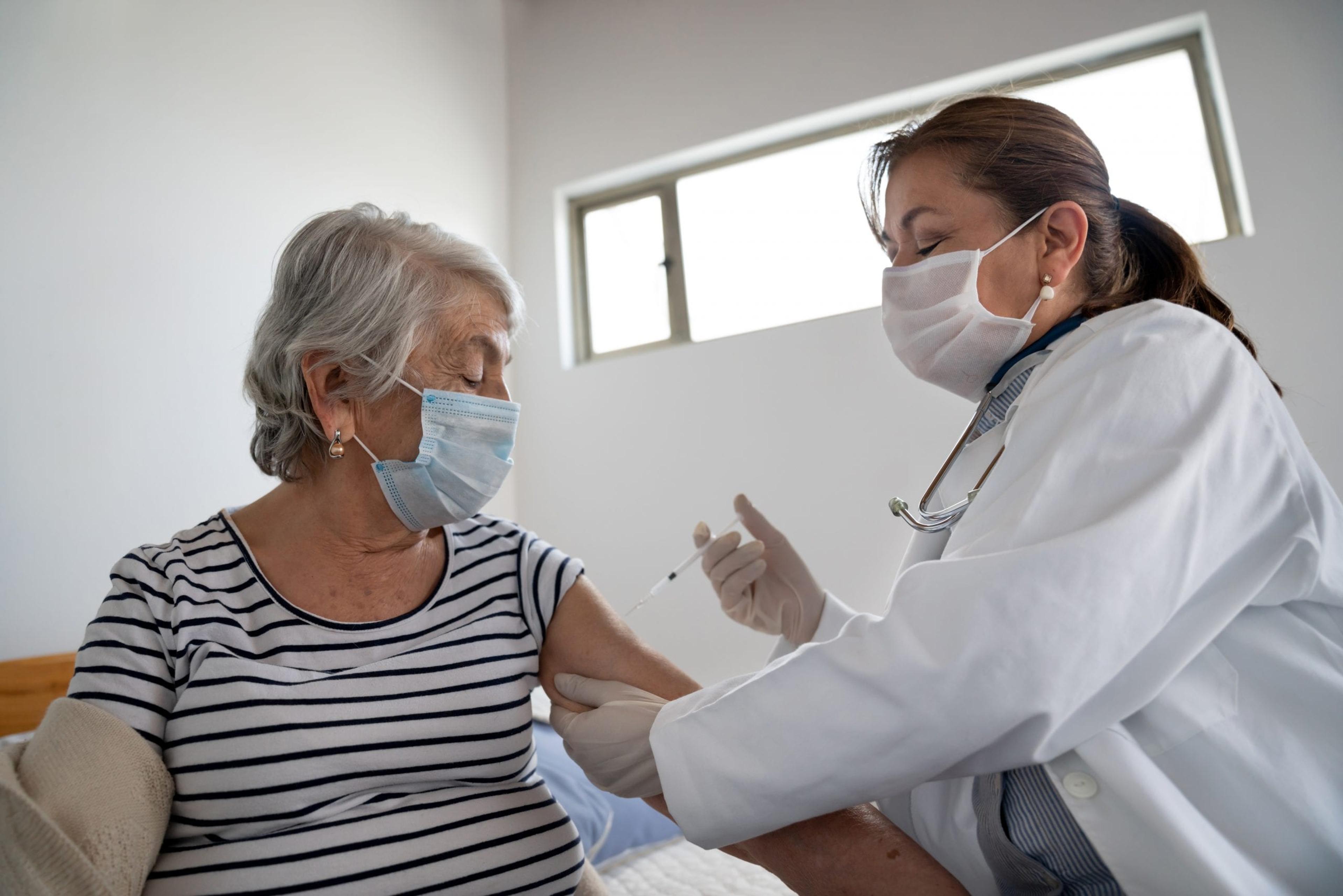 Woman getting a vaccine