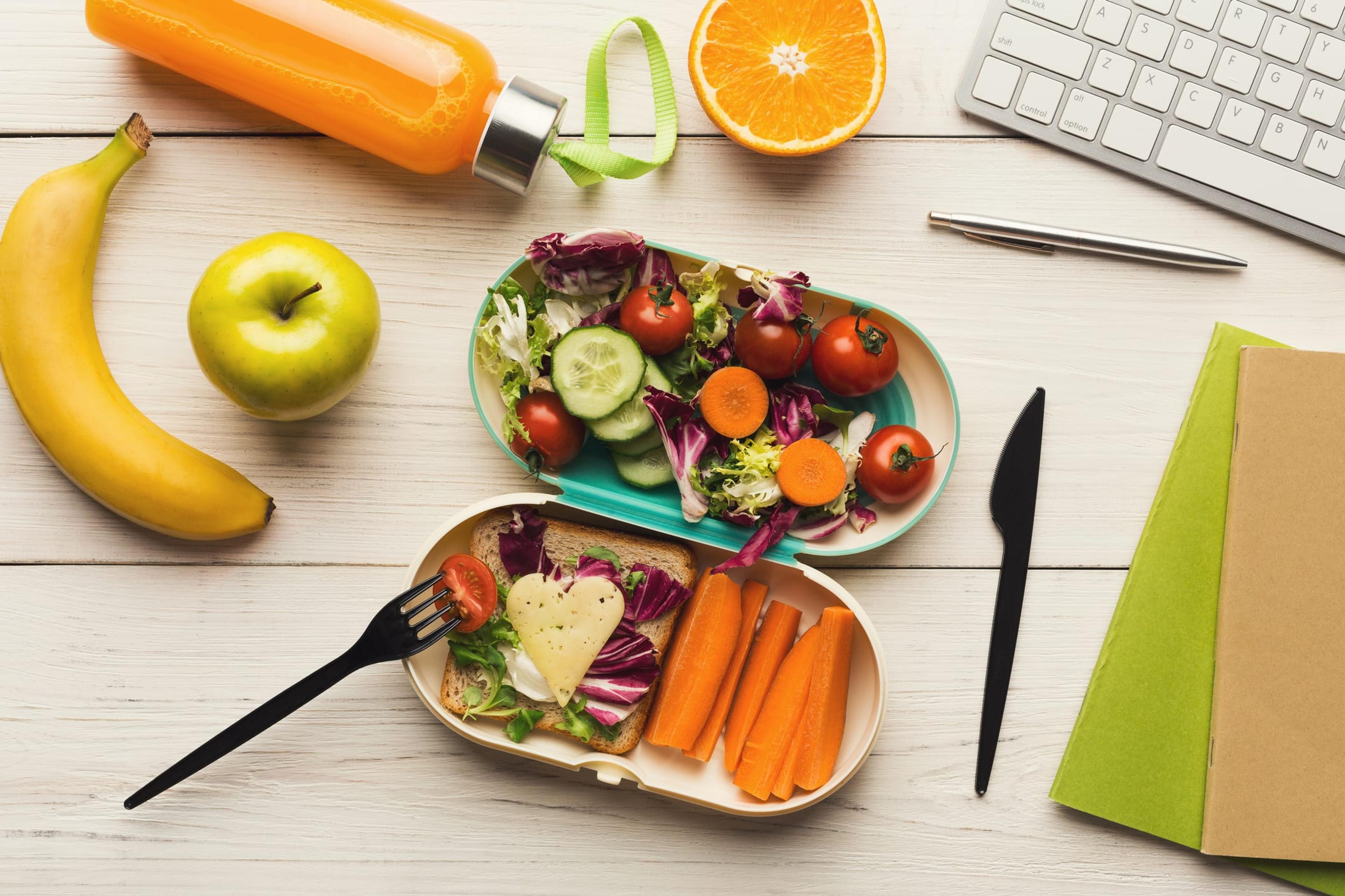 Image of healthy snack at office.