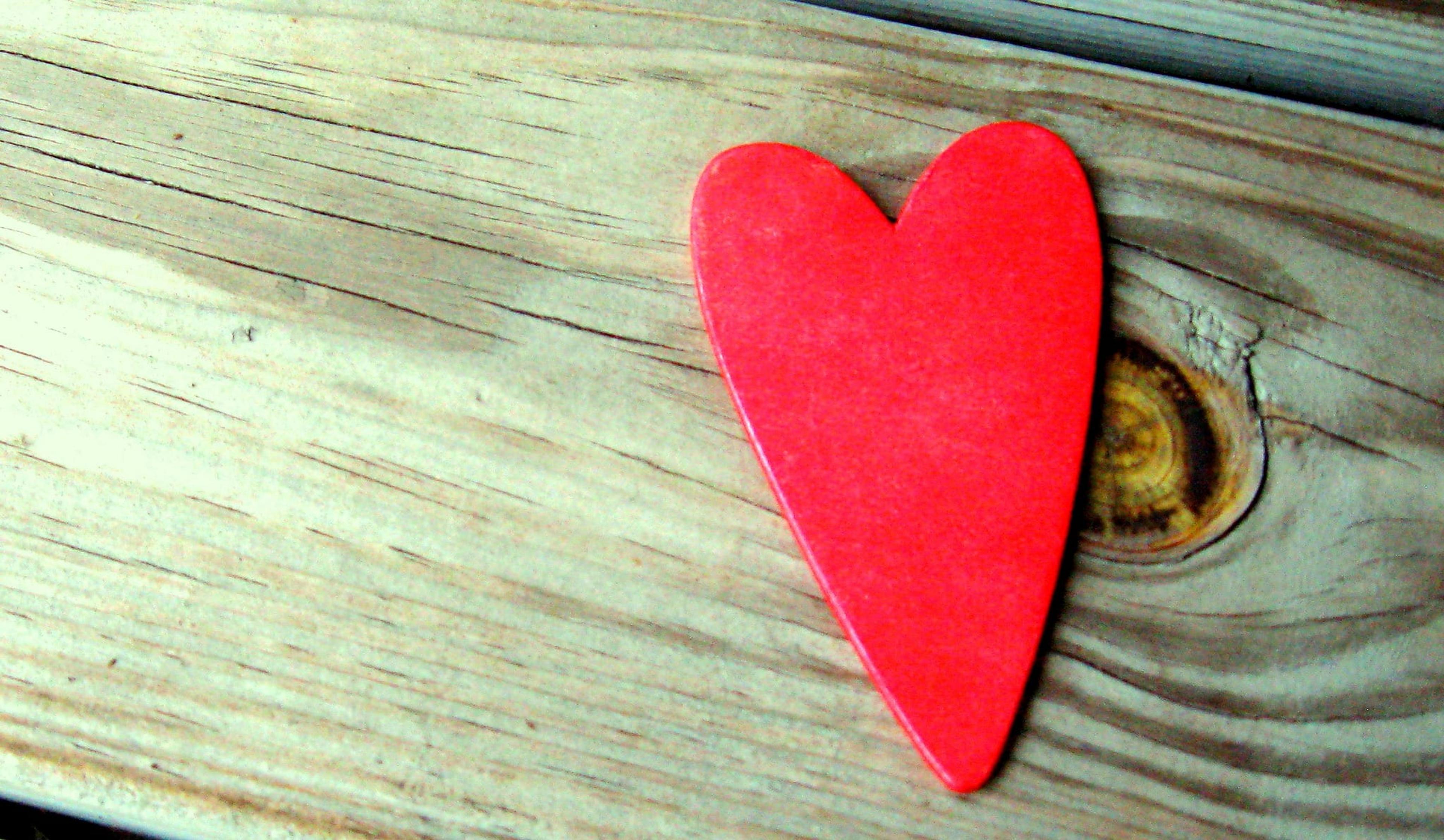 heart shape on wood background