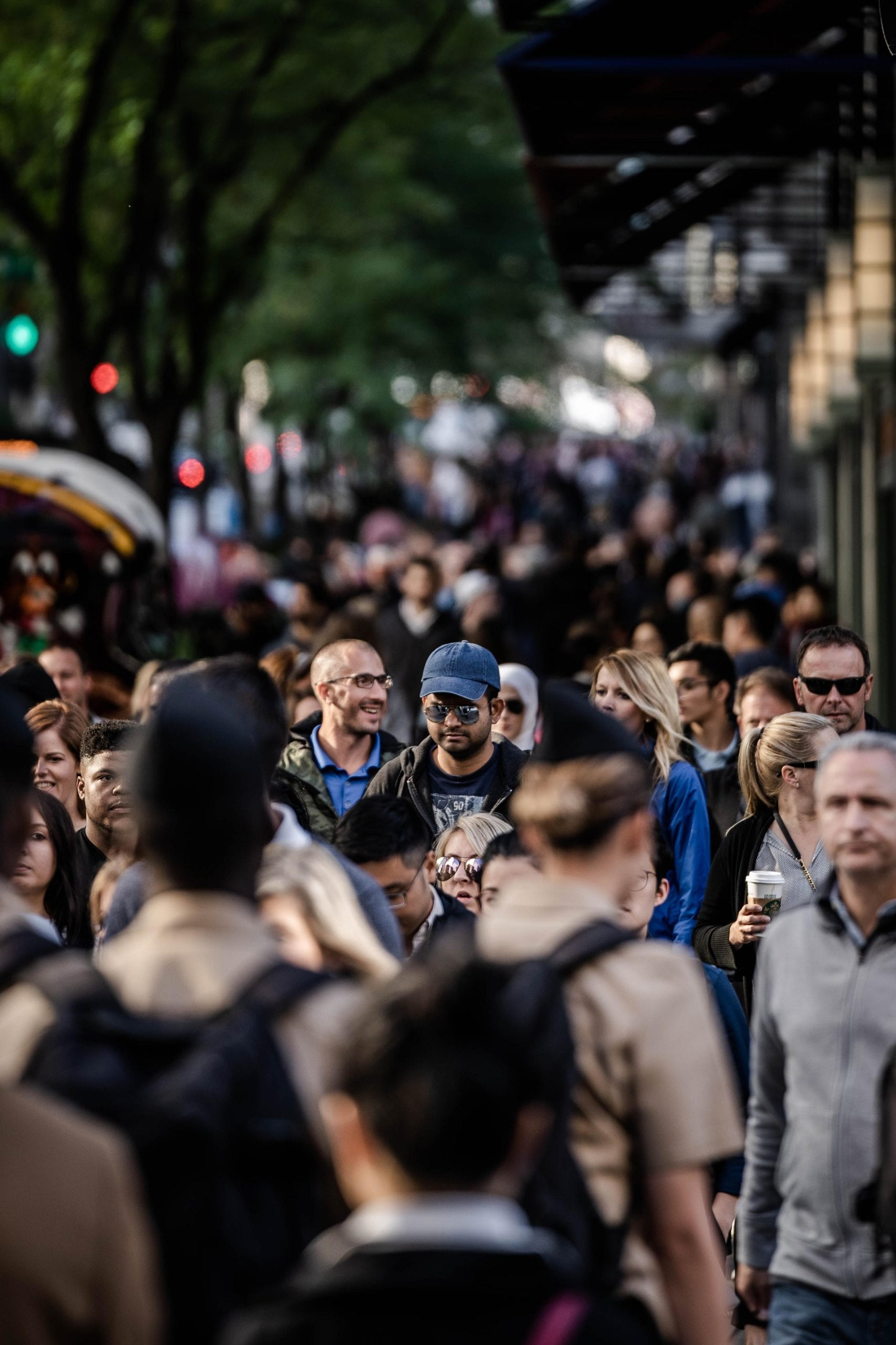 busy street crowd