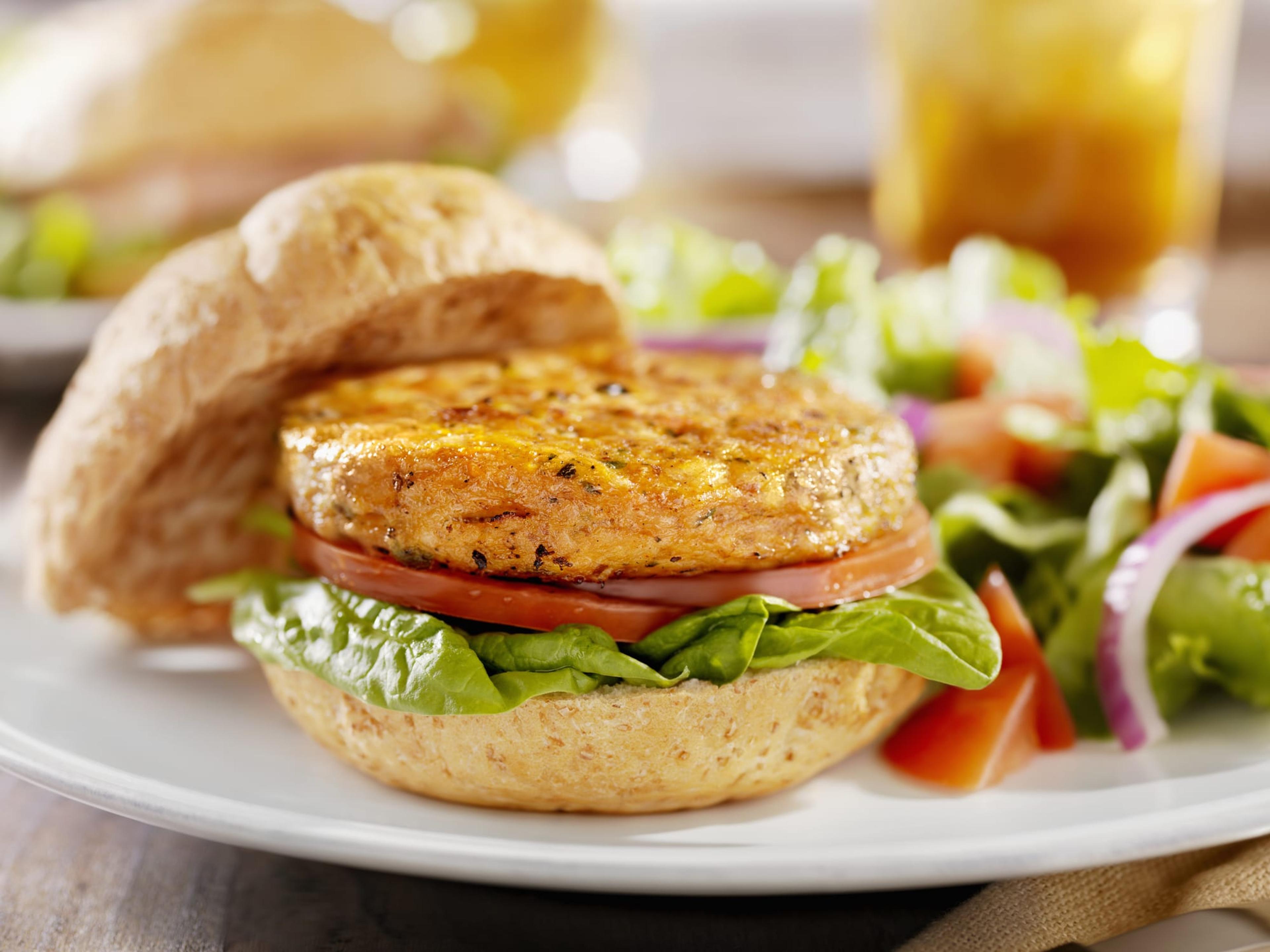 Vegetarian Soy Burger with Spinach