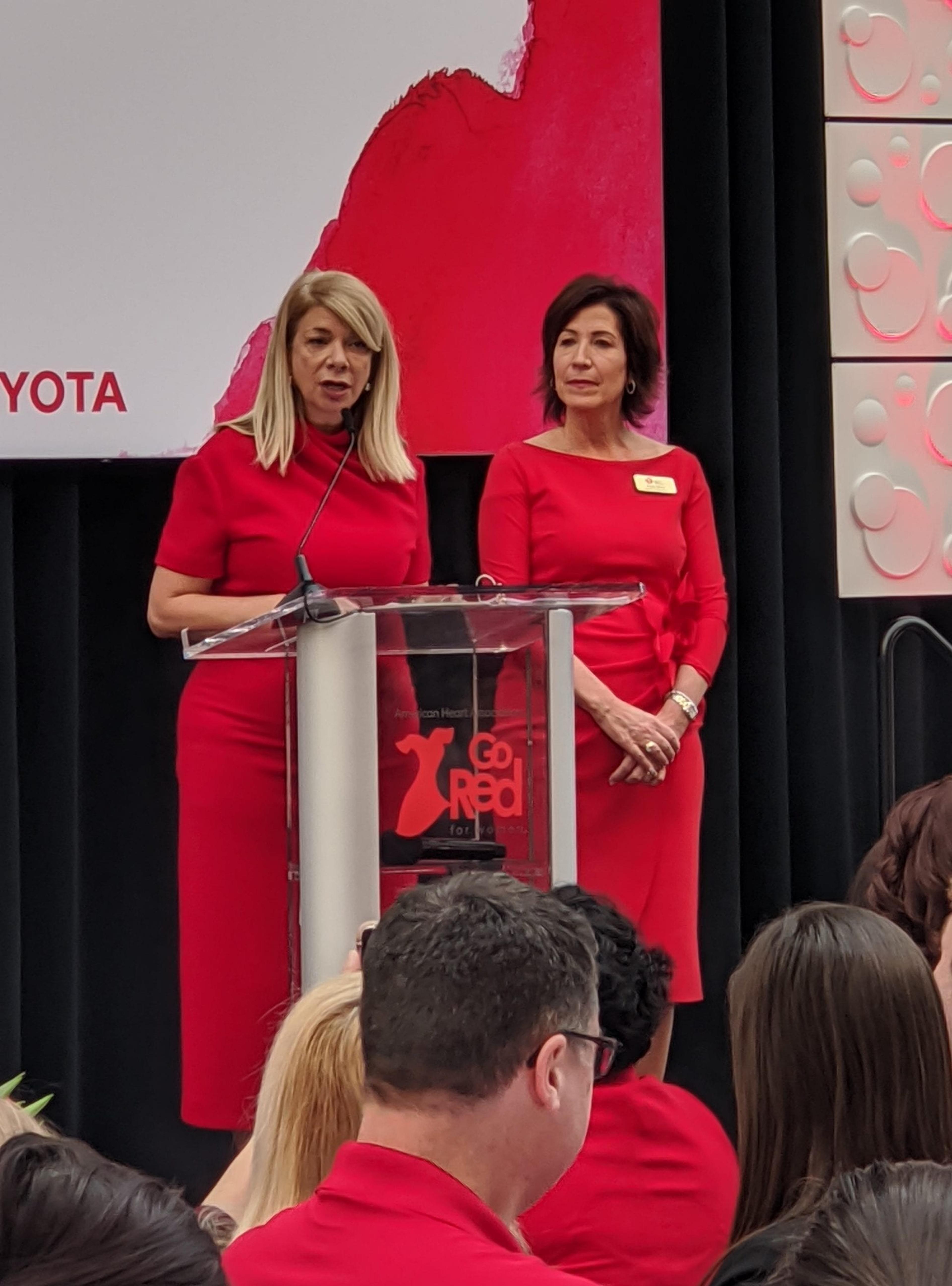 Deborah Greenman, assistant general counsel at Toyota Motor North America, and Paula Silver, vice president of Corporate Communications for DTE Energy, chaired this year’s “Go Red for Women” Campaign.