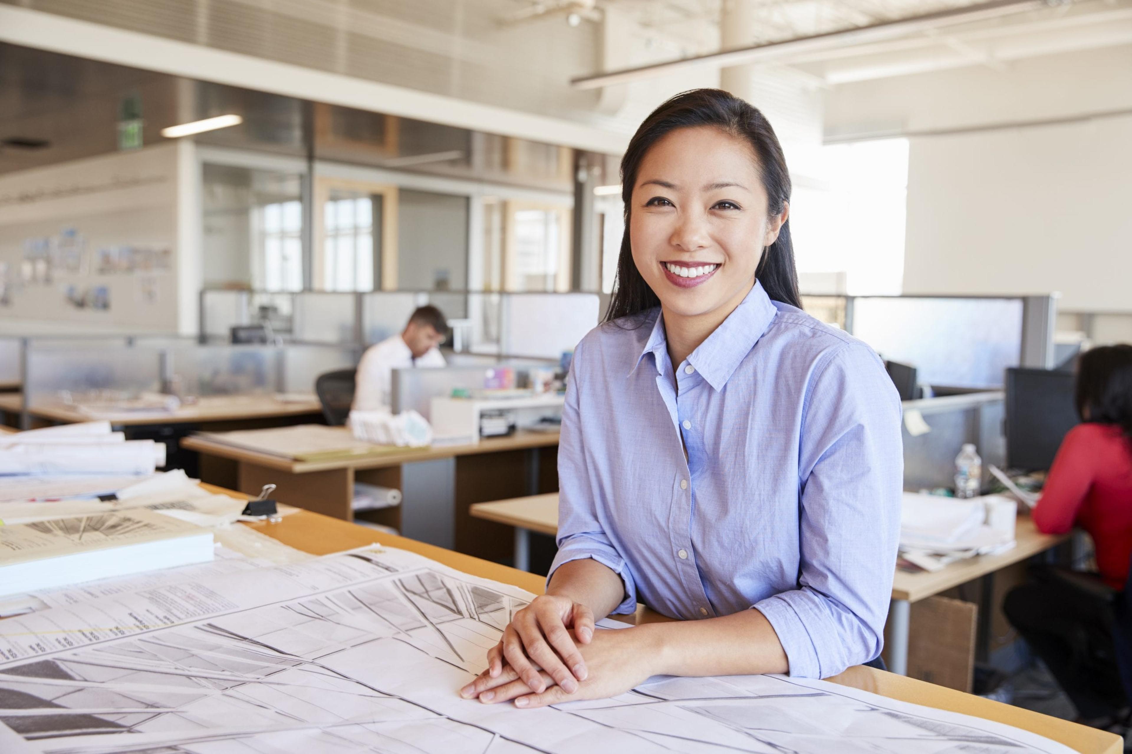 Professional woman smiling at camera