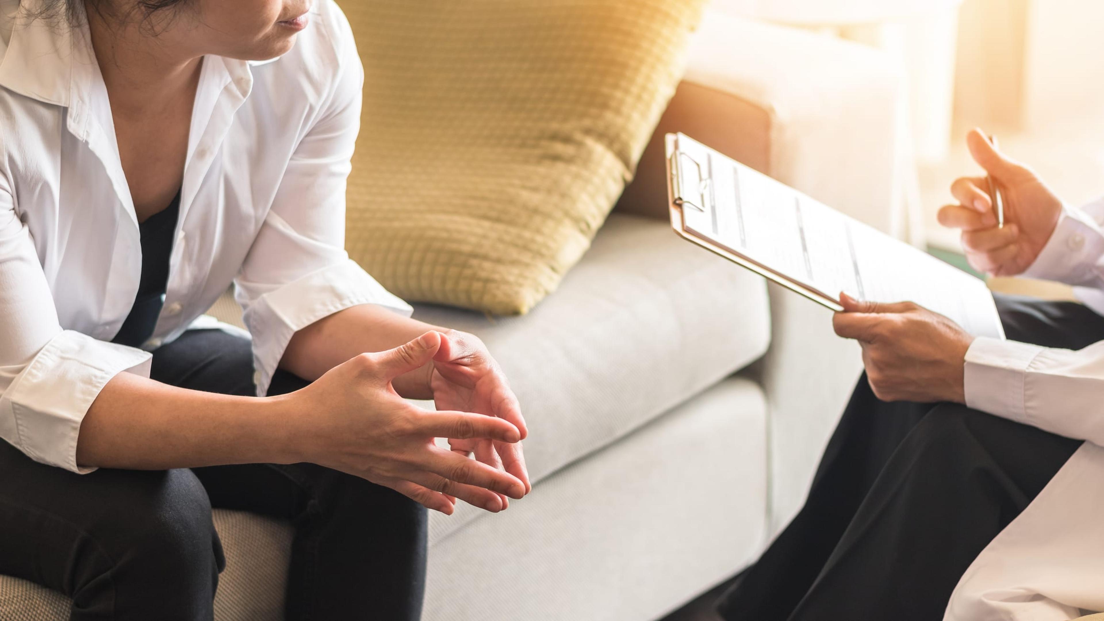 Doctor talking with a patient about their mental health diagnosis