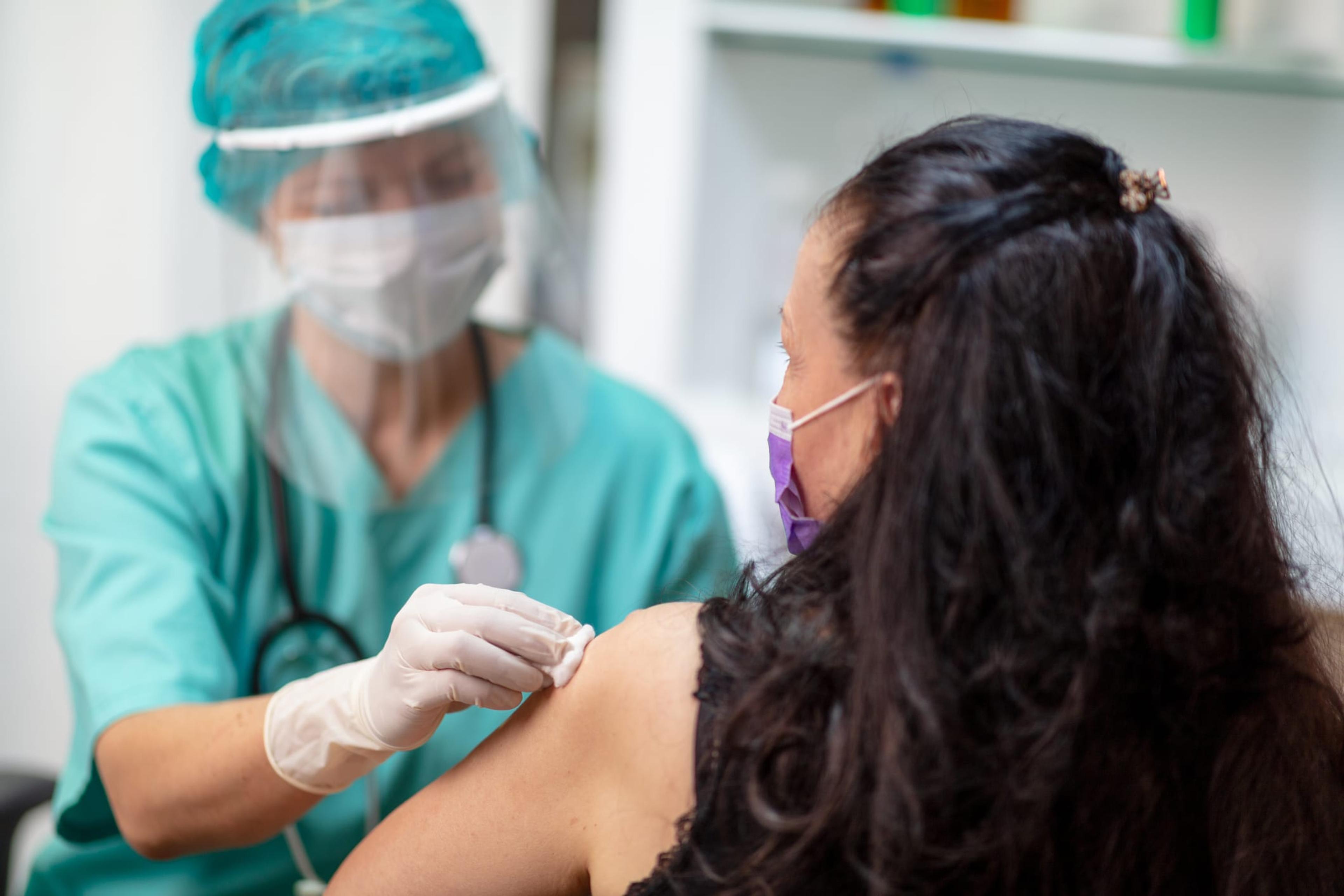 Patient receiving vaccination.