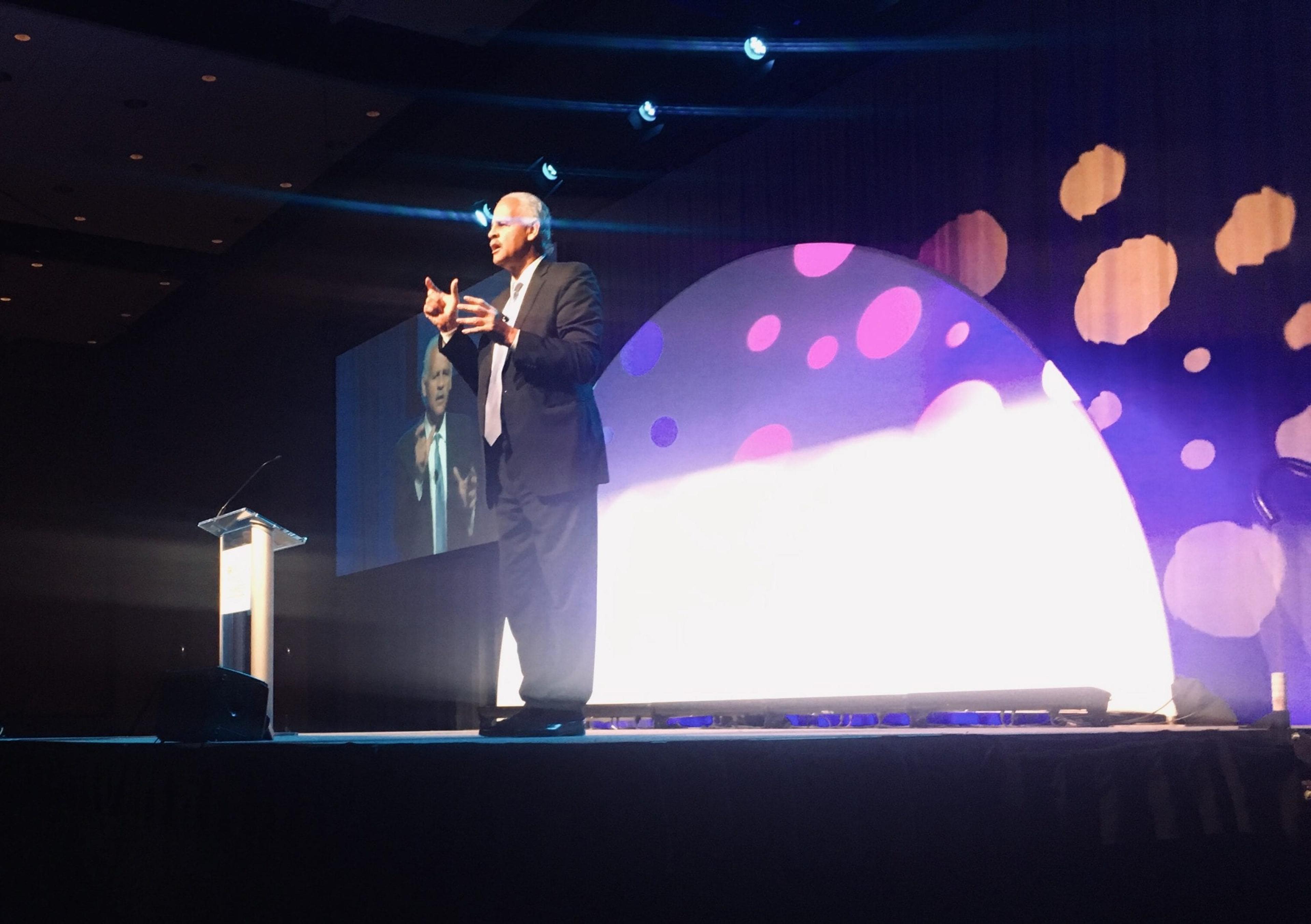 Stedman Graham addresses the crowd gathered for the Grand Rapids Area Chamber of Commerce's 131st Annual Meeting.