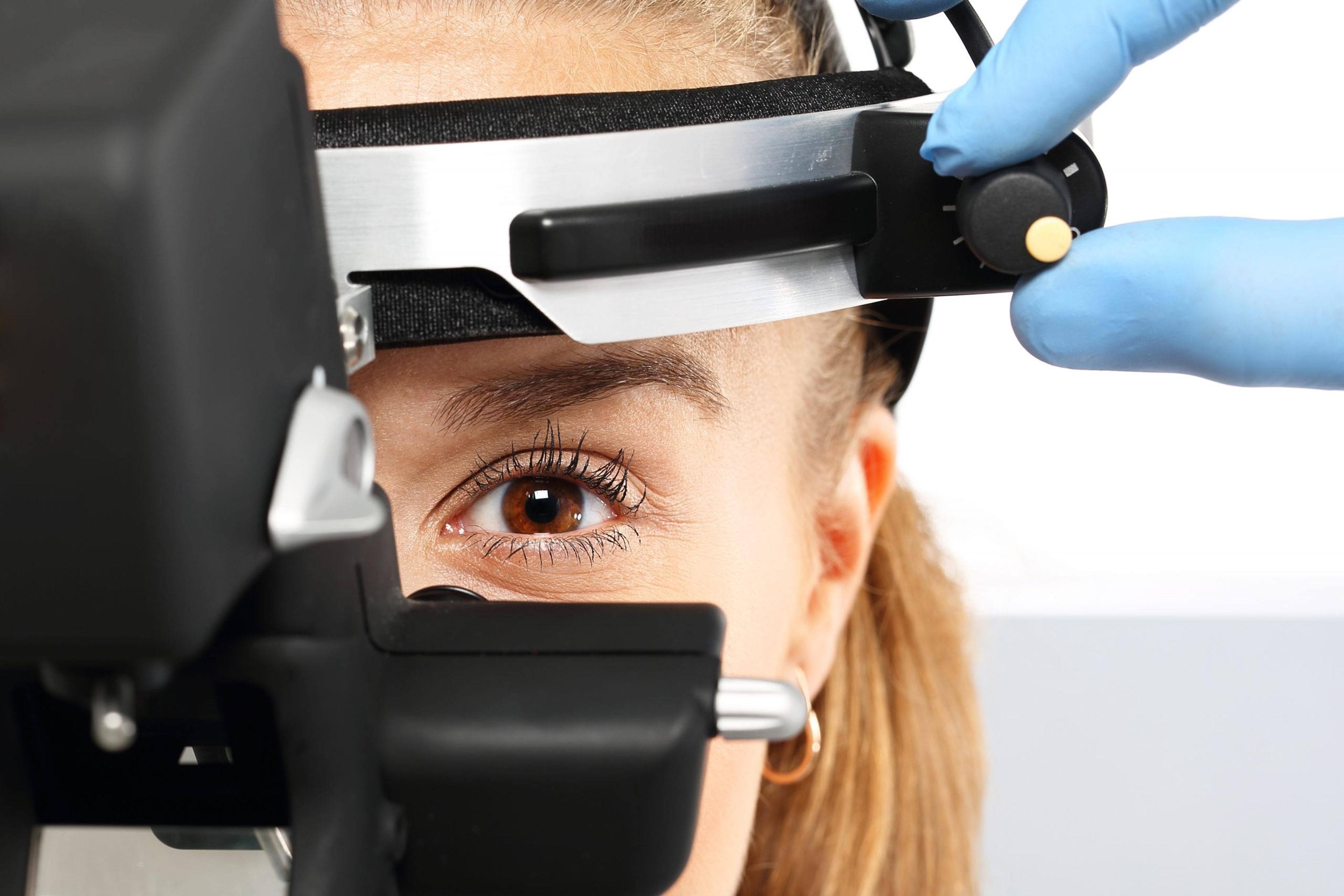 Woman having an eye exam