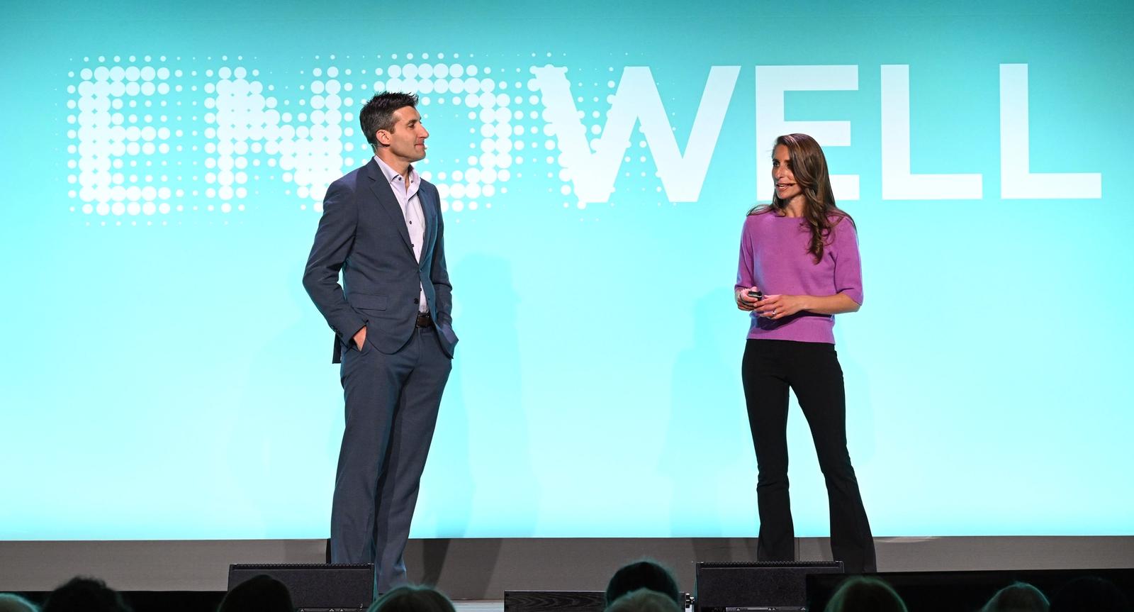 myra and matt on stage