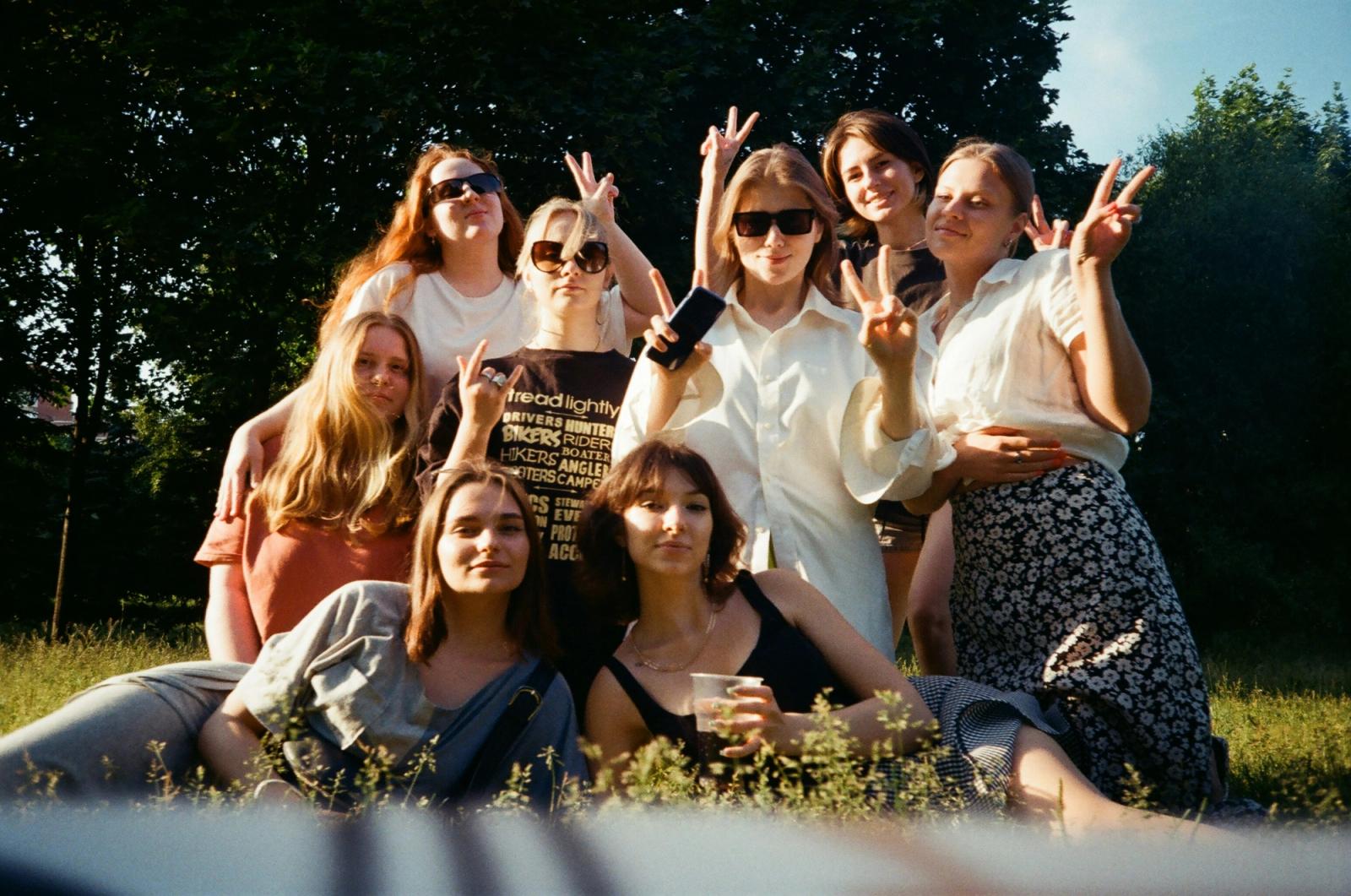 Young people posing for picture