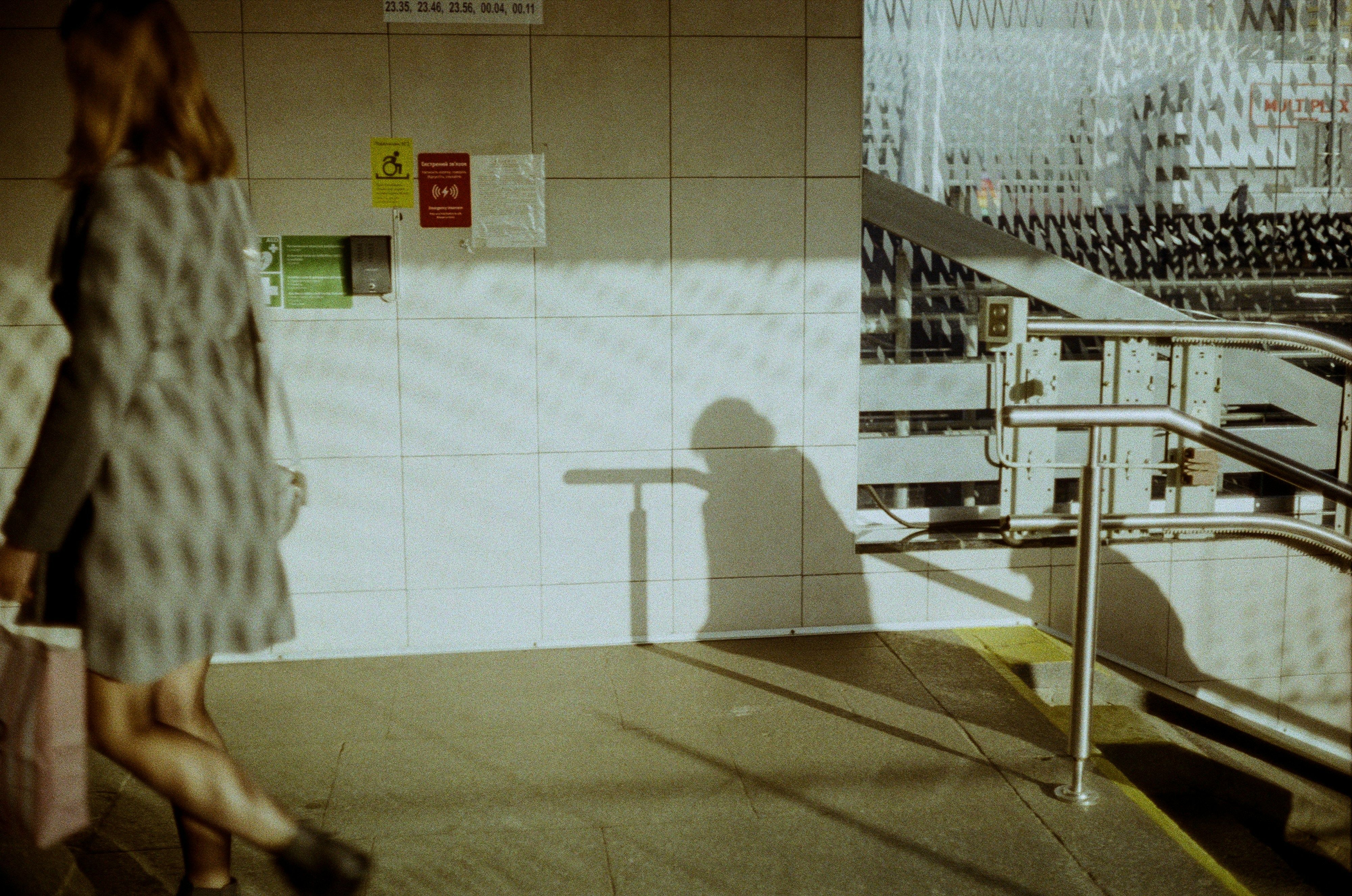 stairs, woman walking
